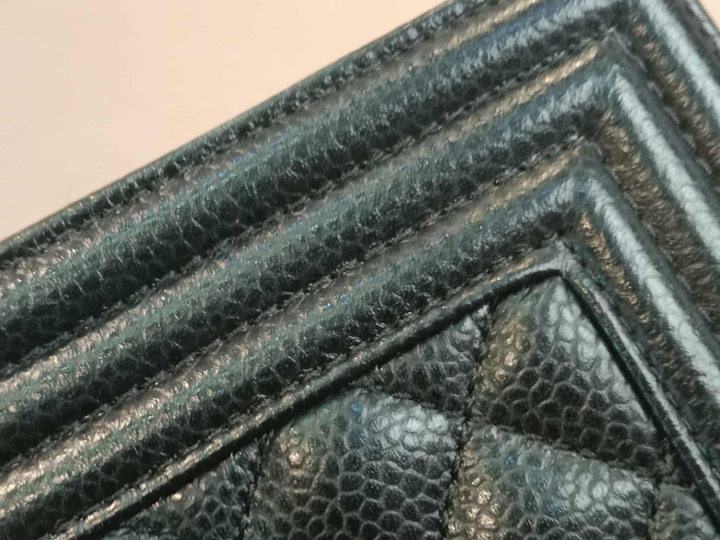 Chanel Leboy Old Medium Quilted Caviar Black Series 25