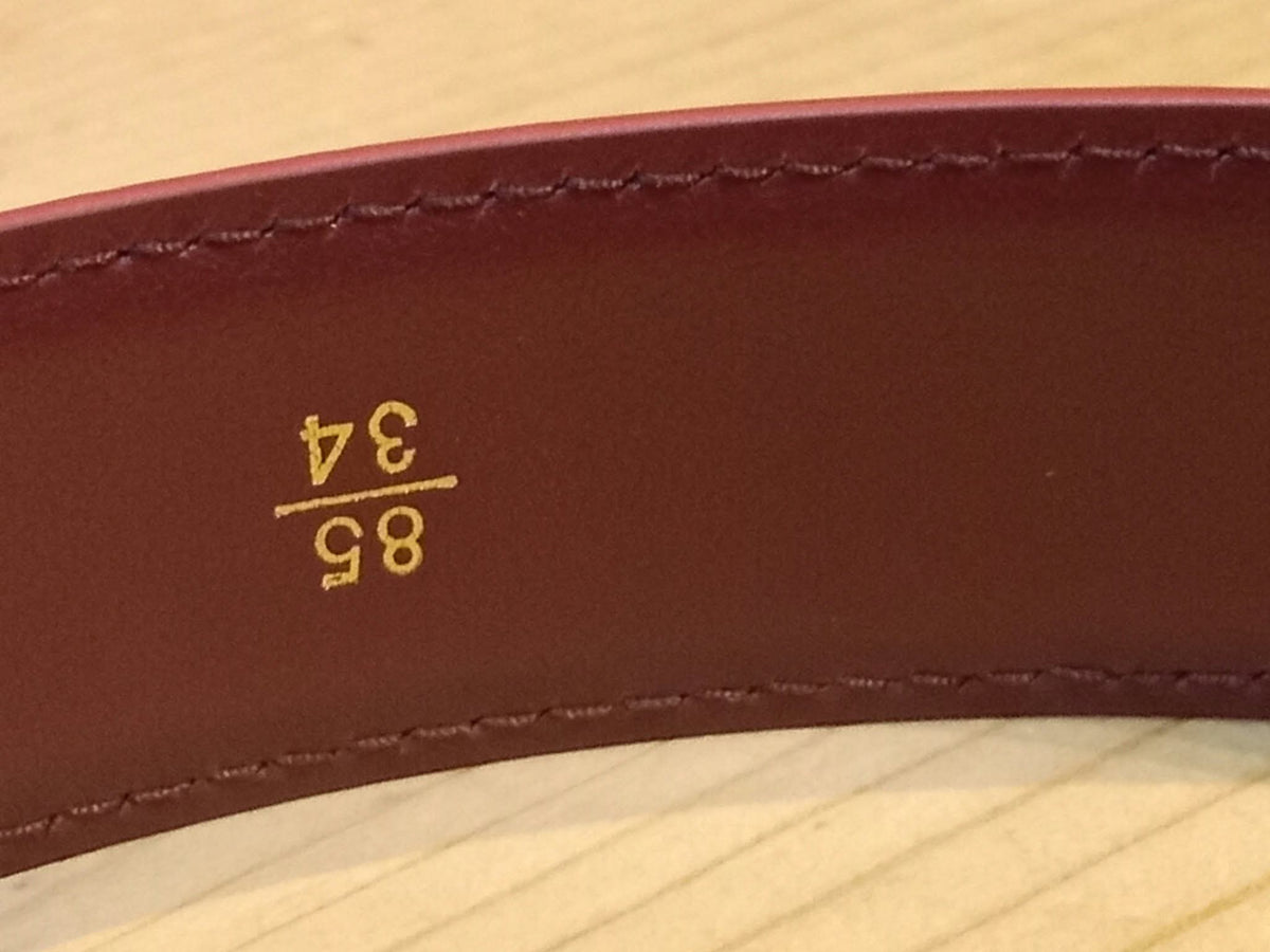 Chanel Crocodile Embossed Calfskin & Metal Belt Dark Red Brandnew