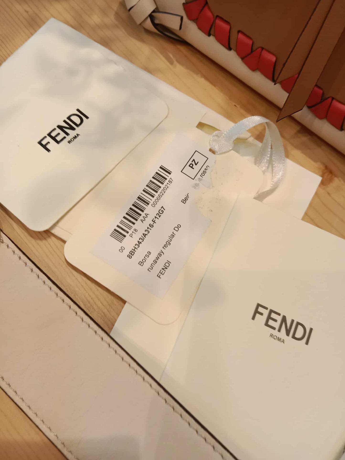Fendi White Whipstitch Runaway Leather Satchel Bag