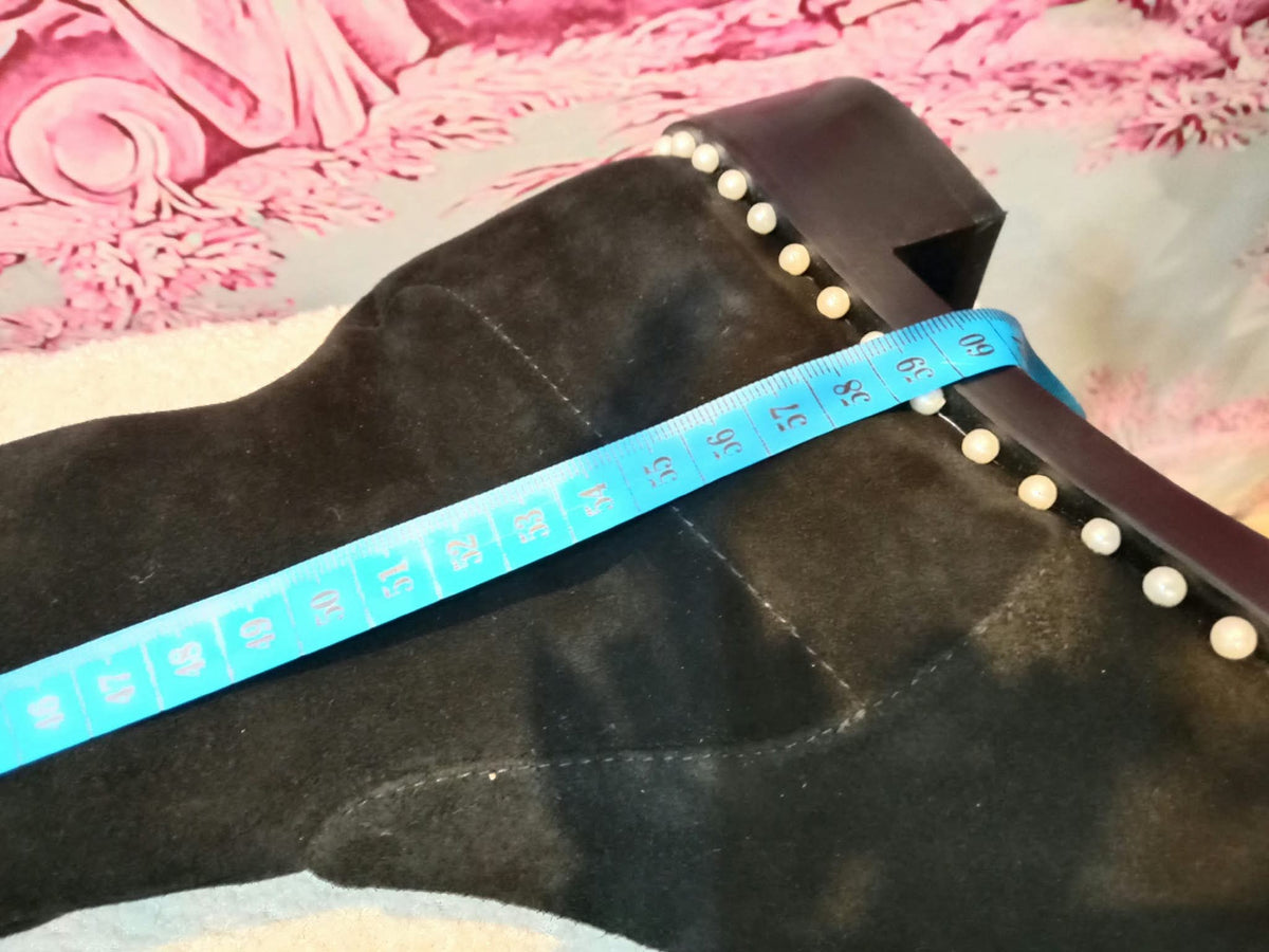 Stuart Weitzman Lowland Lift Pearl Over-the-Knee Boots Black Size 37 1//2