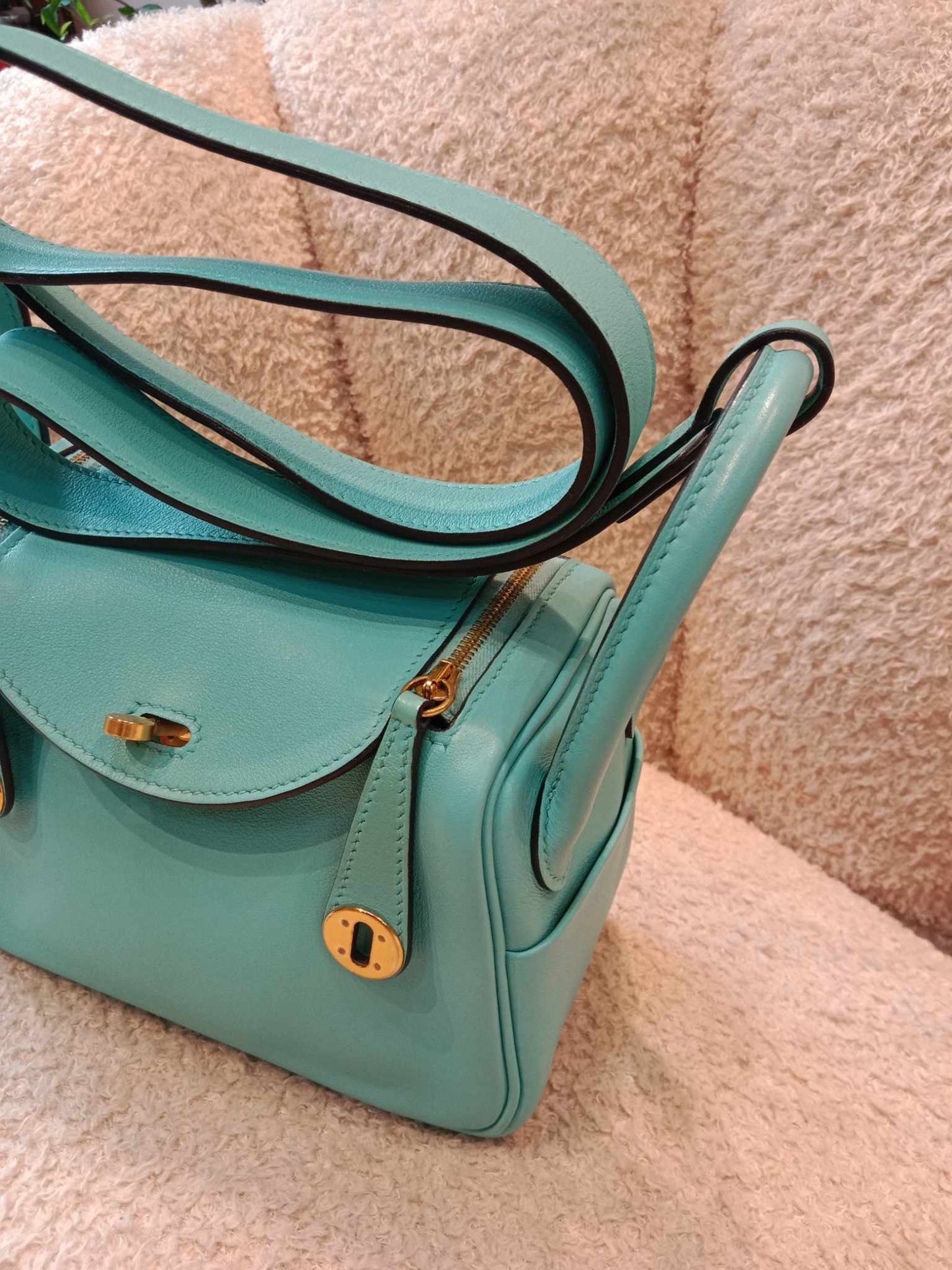 Hermes Mini Lindy Tiffany Blue Stamp Y 2020