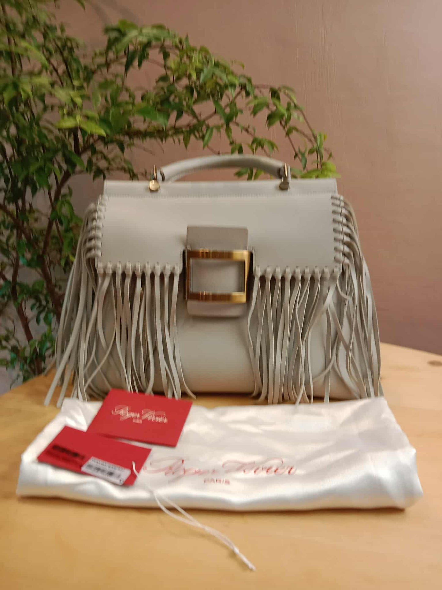 Roger Vivier Gray Frill Bag