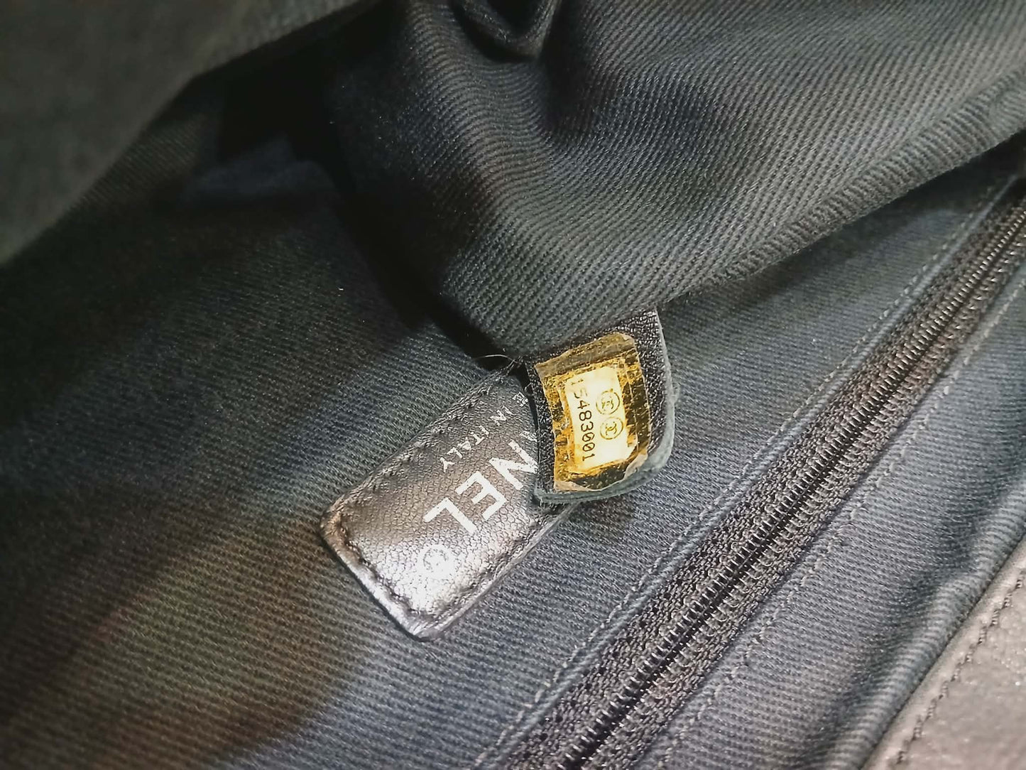 Chanel Square Double Flap Lambskin Dark Gray Series 15