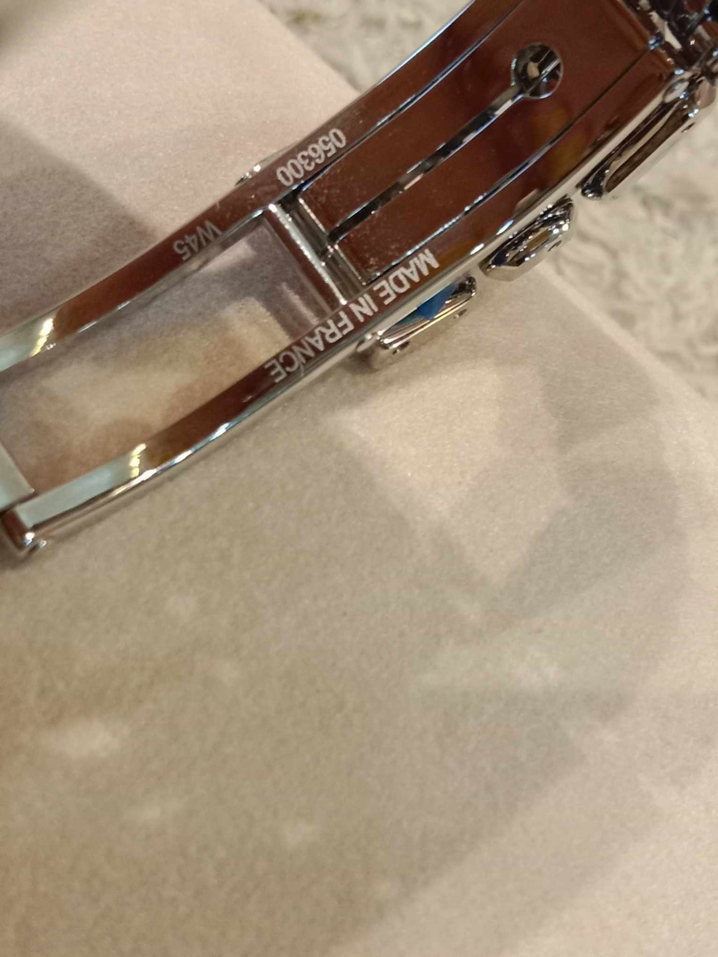Hermes Stainless Steel Diamond 16mm Kelly Quartz Watch