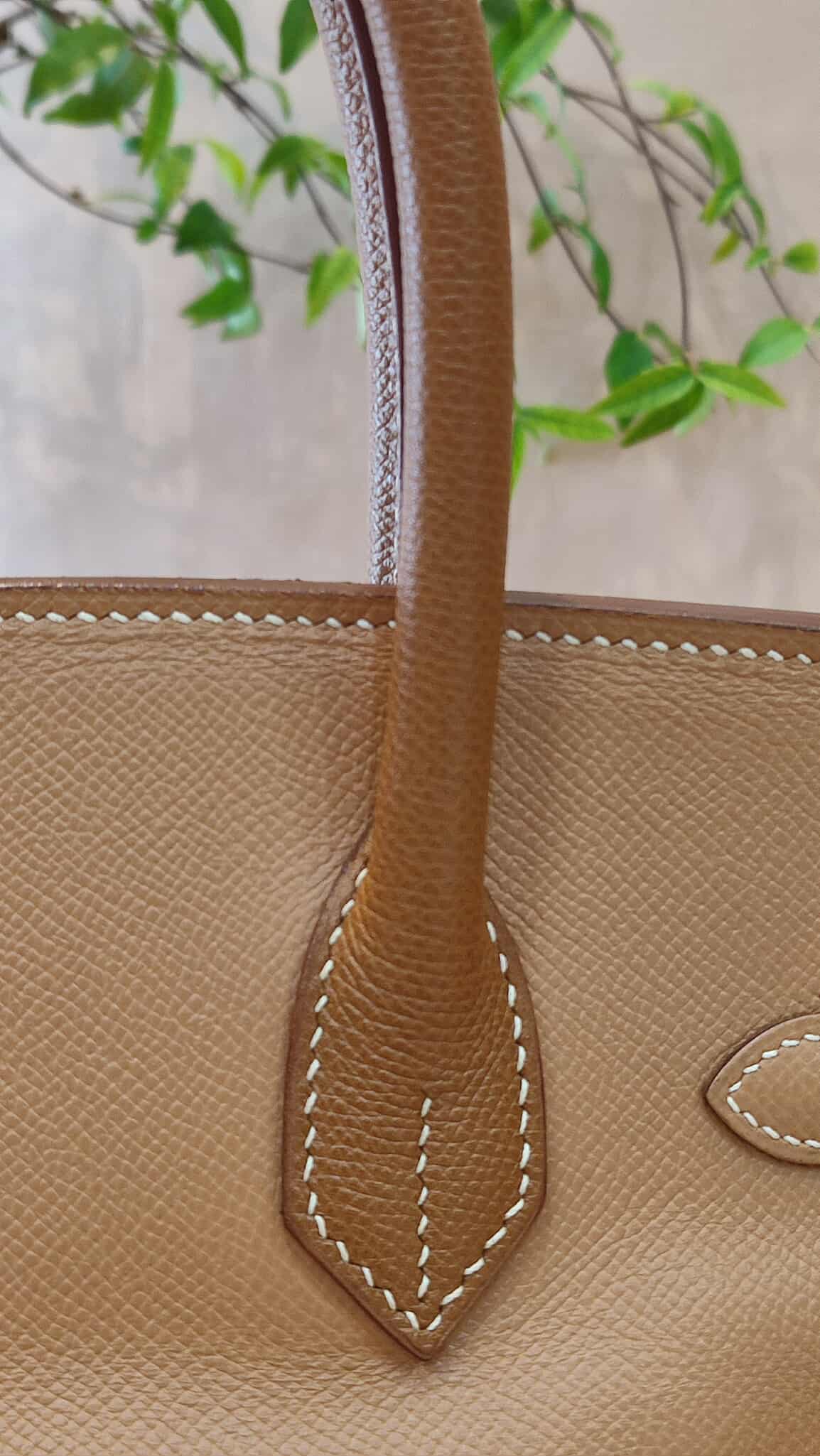 Hermes Birkin 30 Bicolor Gold/Biscuit Epsom Stamp G Square 2003 GHW