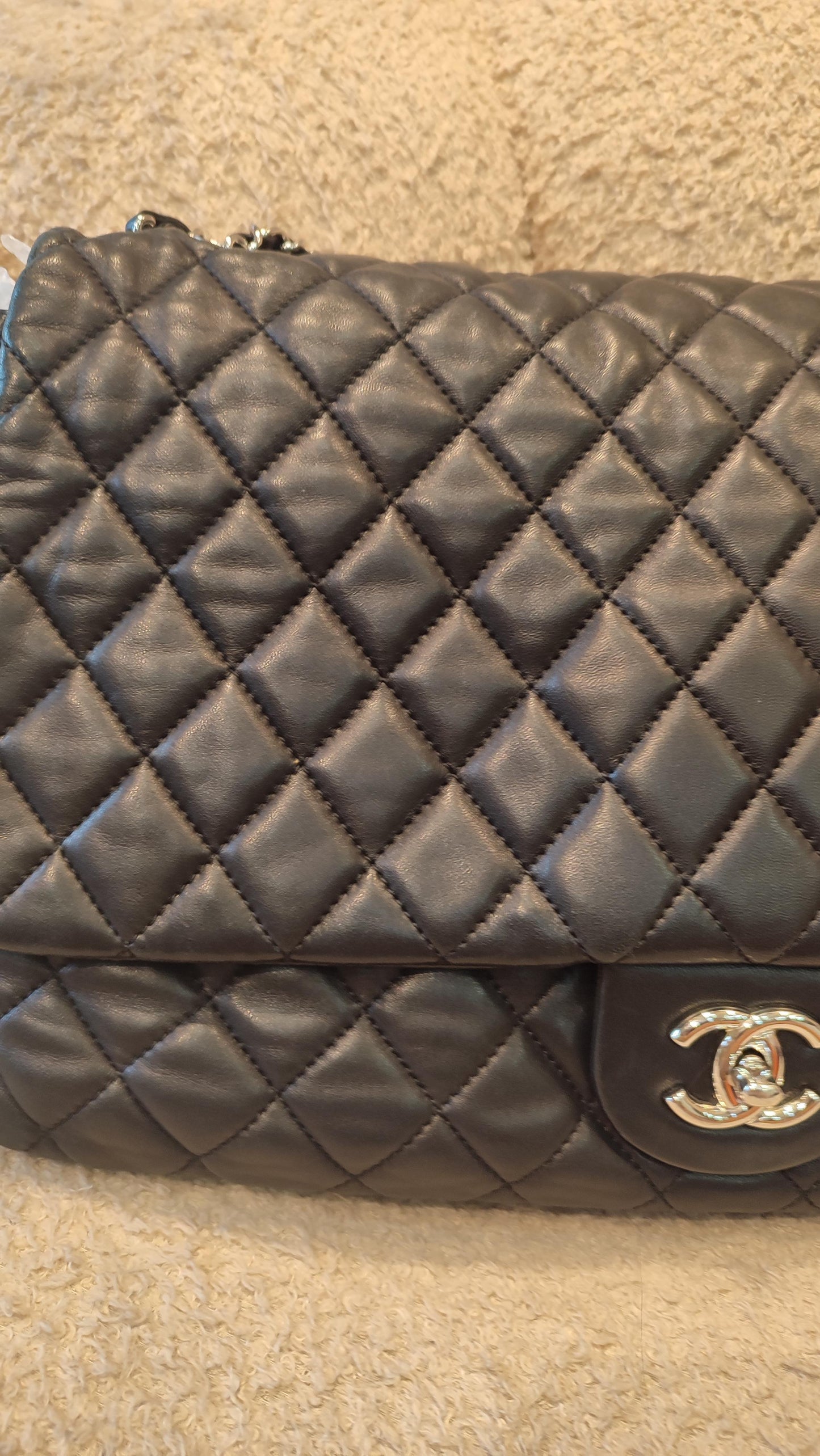 Chanel Coco Rain Single XXL Flap Lambskin Black Series 14