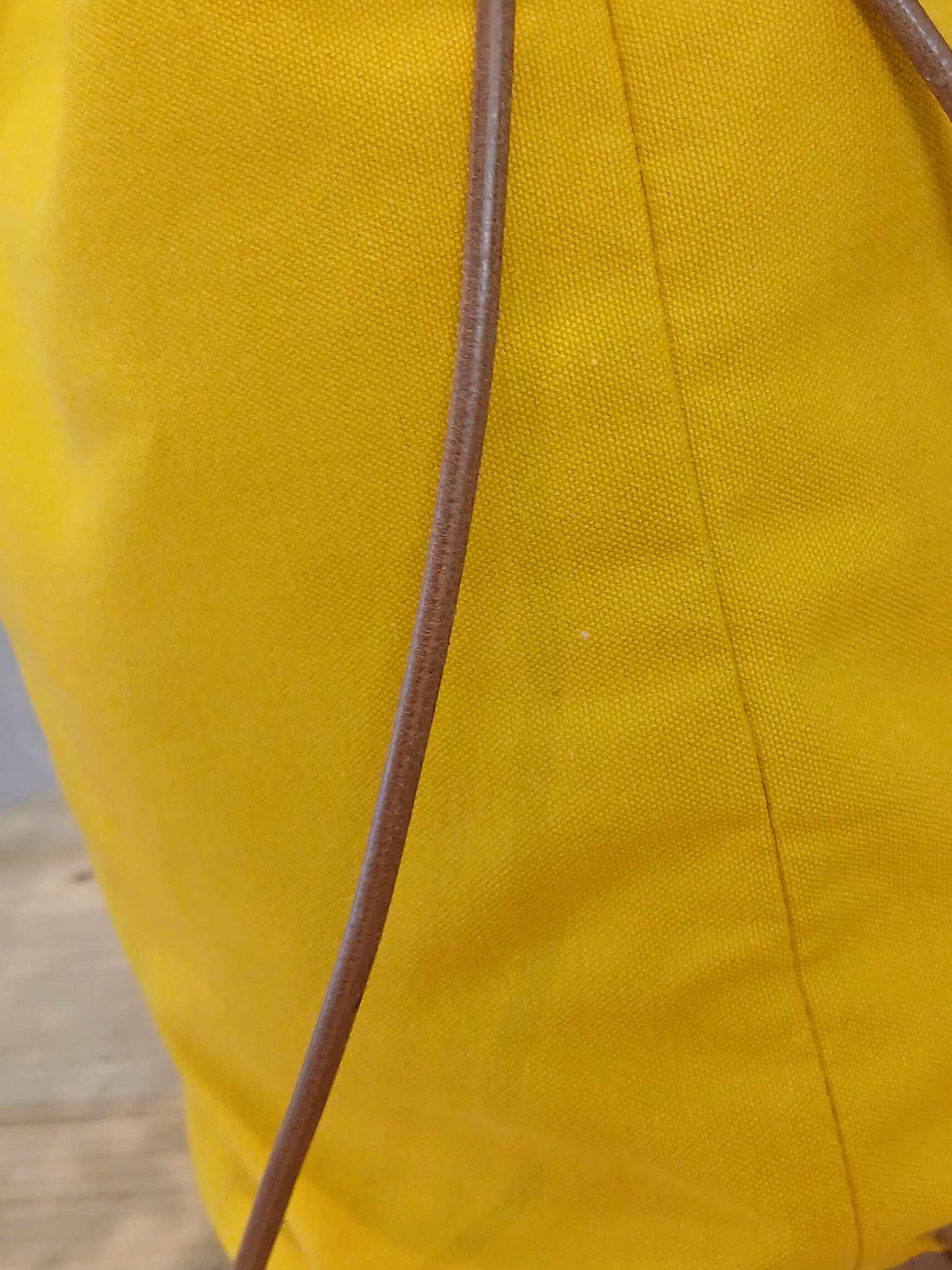 Hermes Yellow Canvas Sac Polochon Mimile Drawstring Backpack