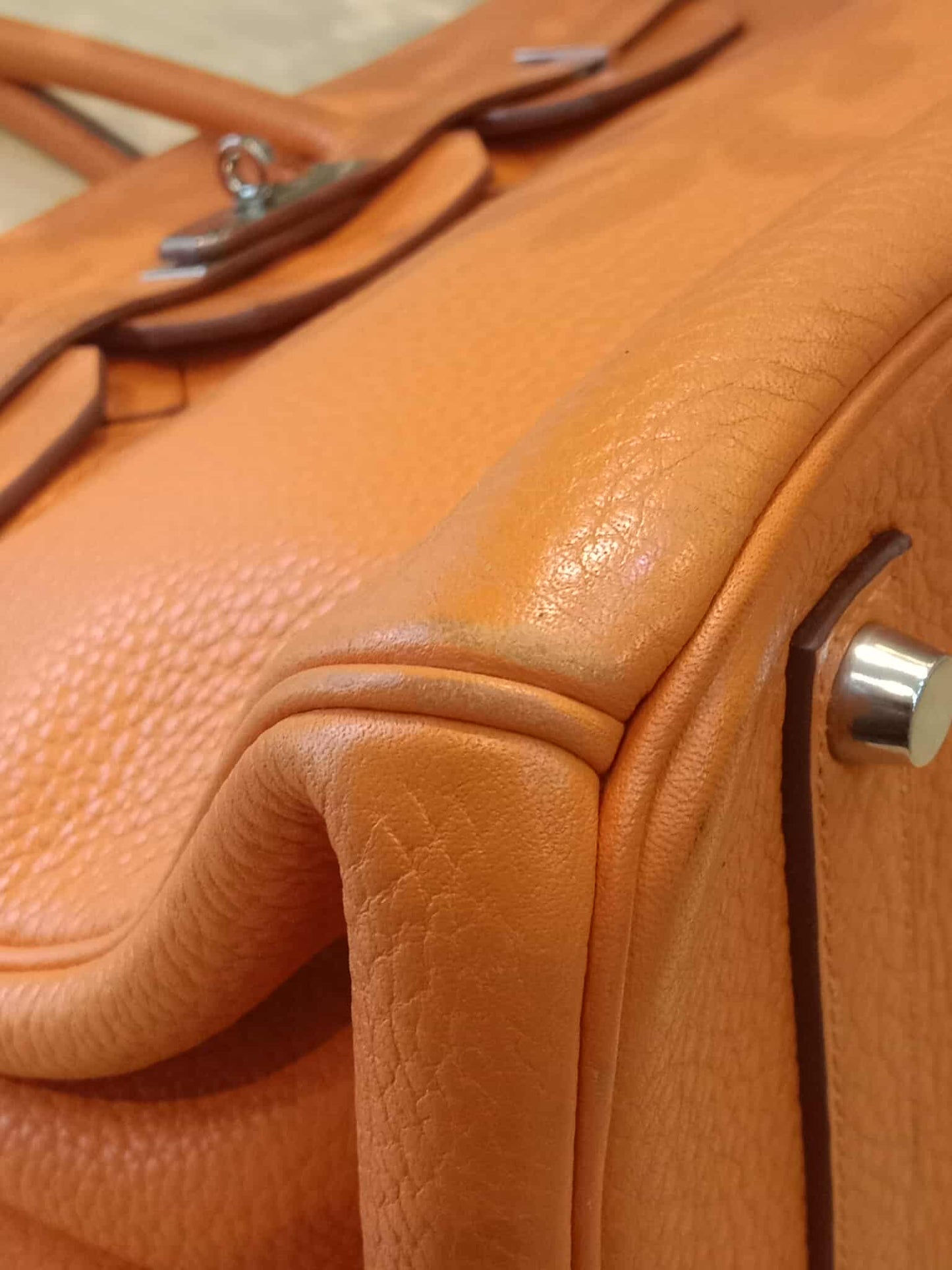 Hermes Birkin 35 Poppy Orange Clemence Stamp L Square 2008