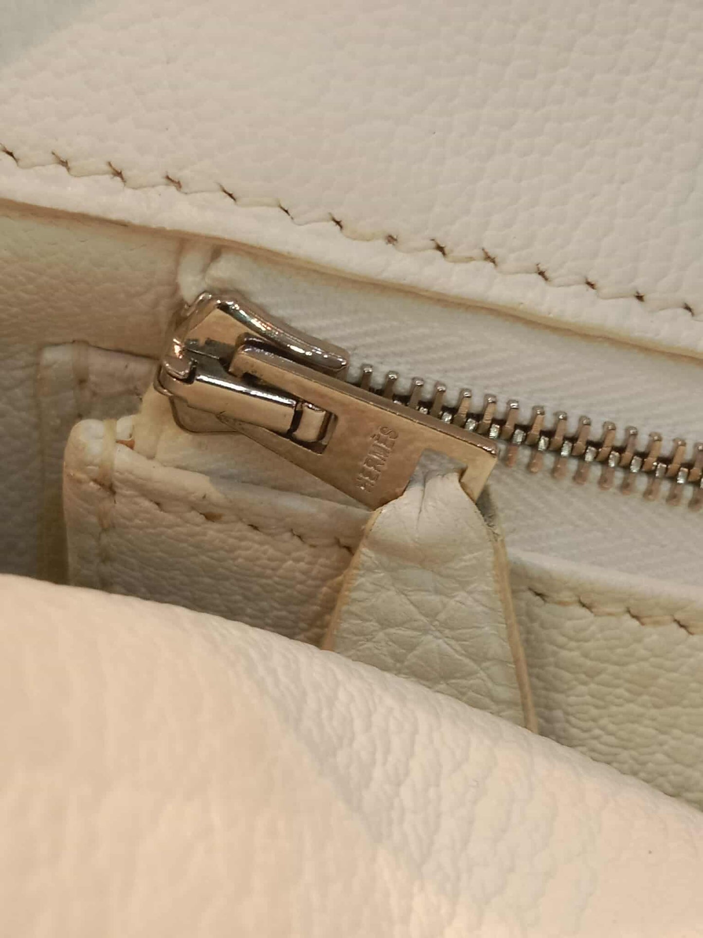Hermes Birkin 35 White Clemence Stamp N Square 2010