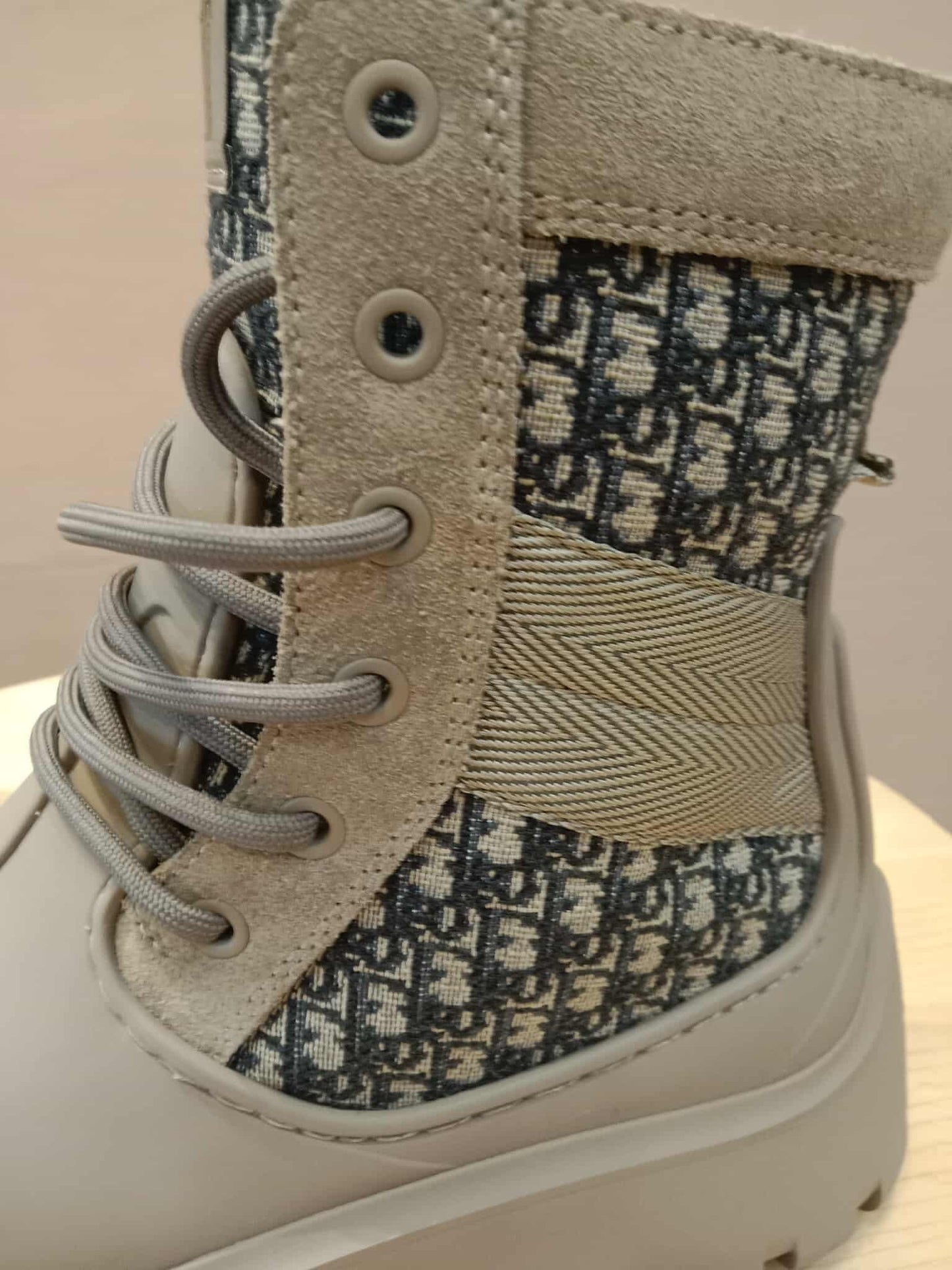 Dior Boots Garden Lace Up Rubber Jaq Size 39