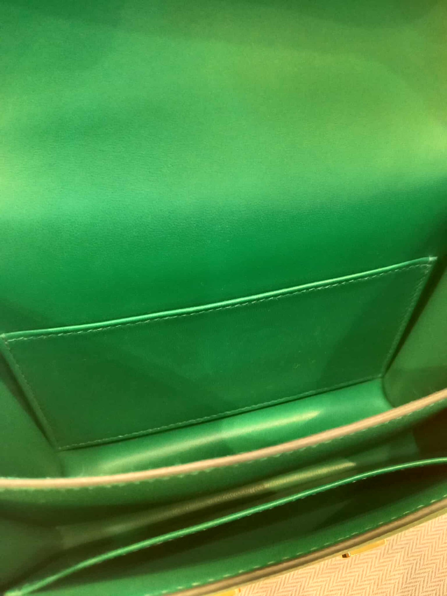 Hermes Constance 18 Green Epsom Stamp C 2018