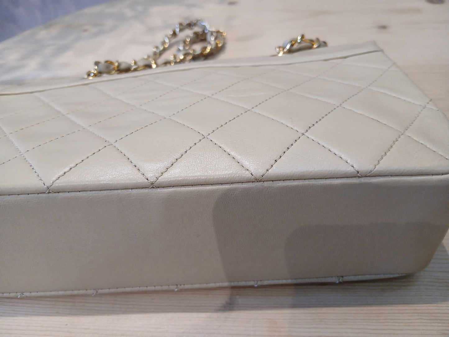 Chanel Vintage Beige Lambskin Bag Series 1