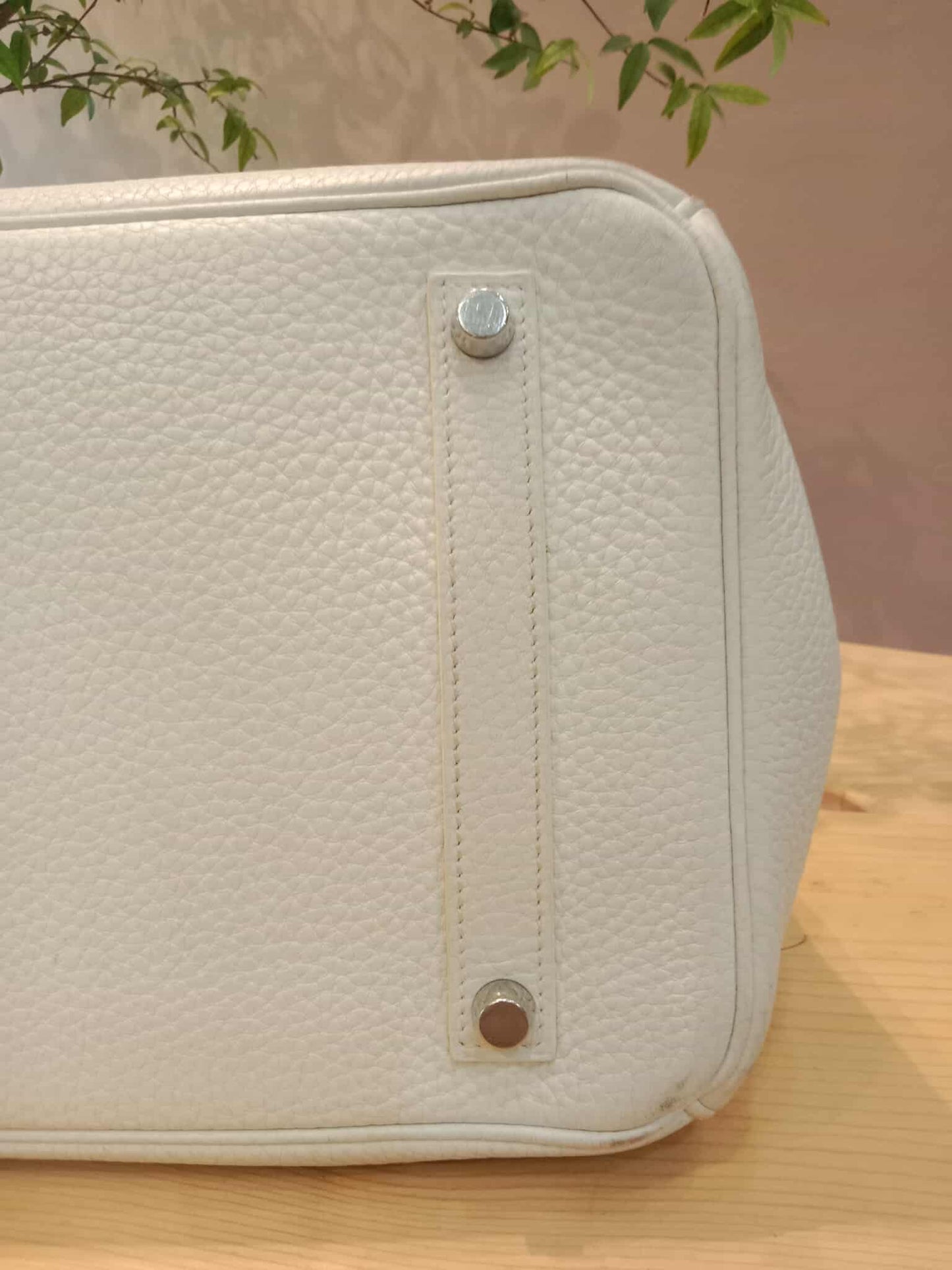 Hermes Birkin 35 White Clemence Stamp N Square 2010