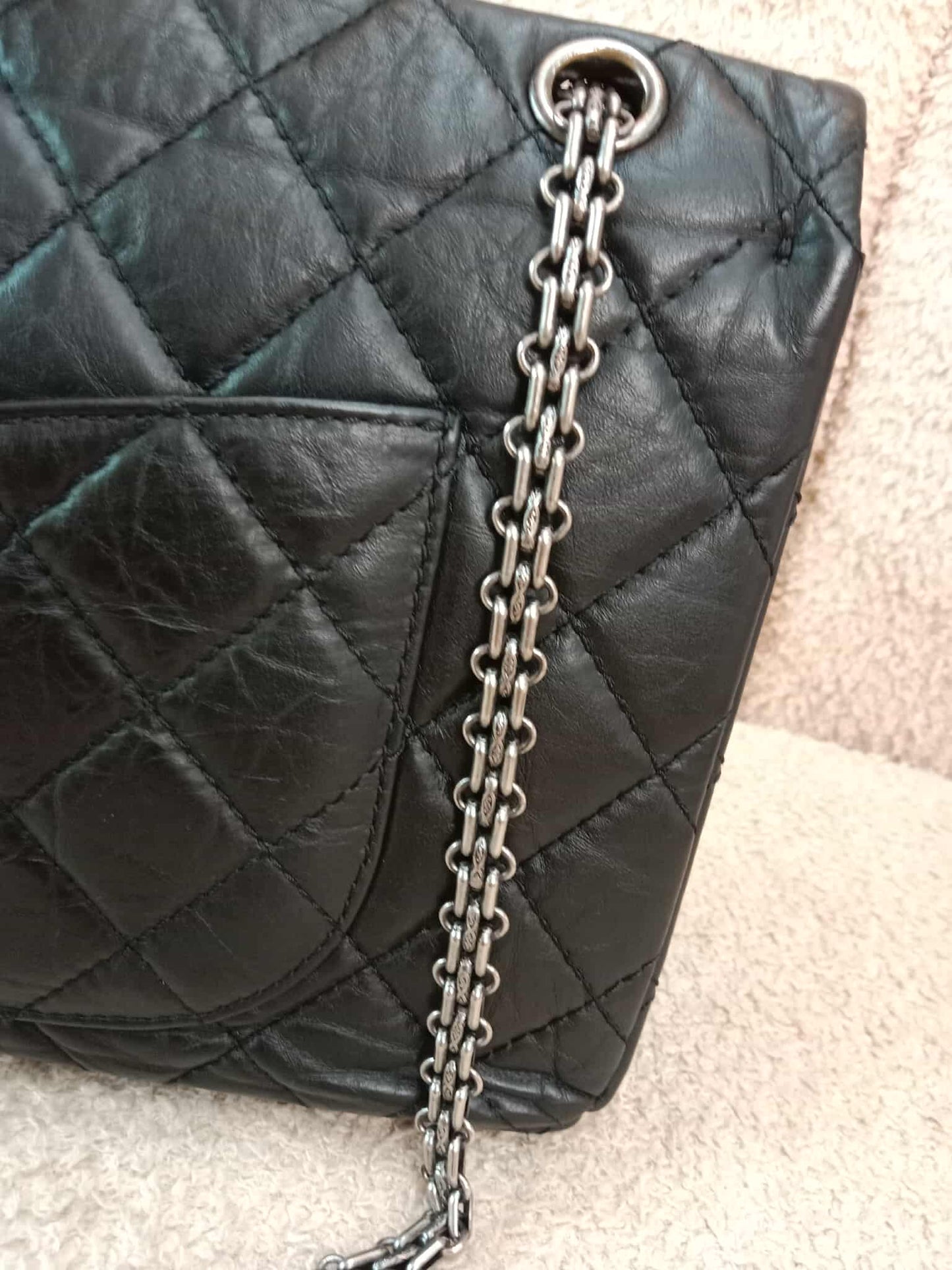 Chanel Reissue Mademoiselle Double Flap Black Calfskin Series 14