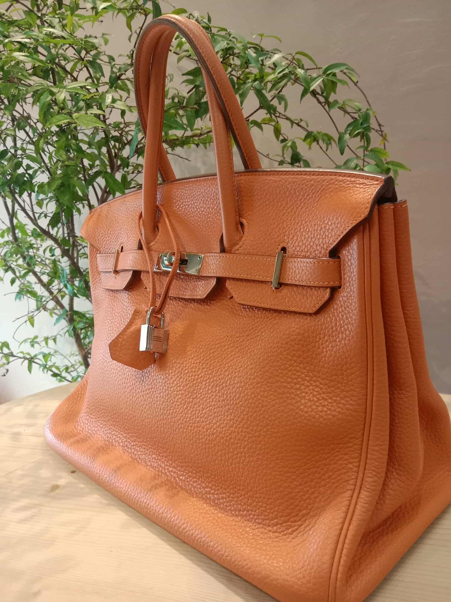 Hermes Birkin 35 Poppy Orange Clemence Stamp L Square 2008