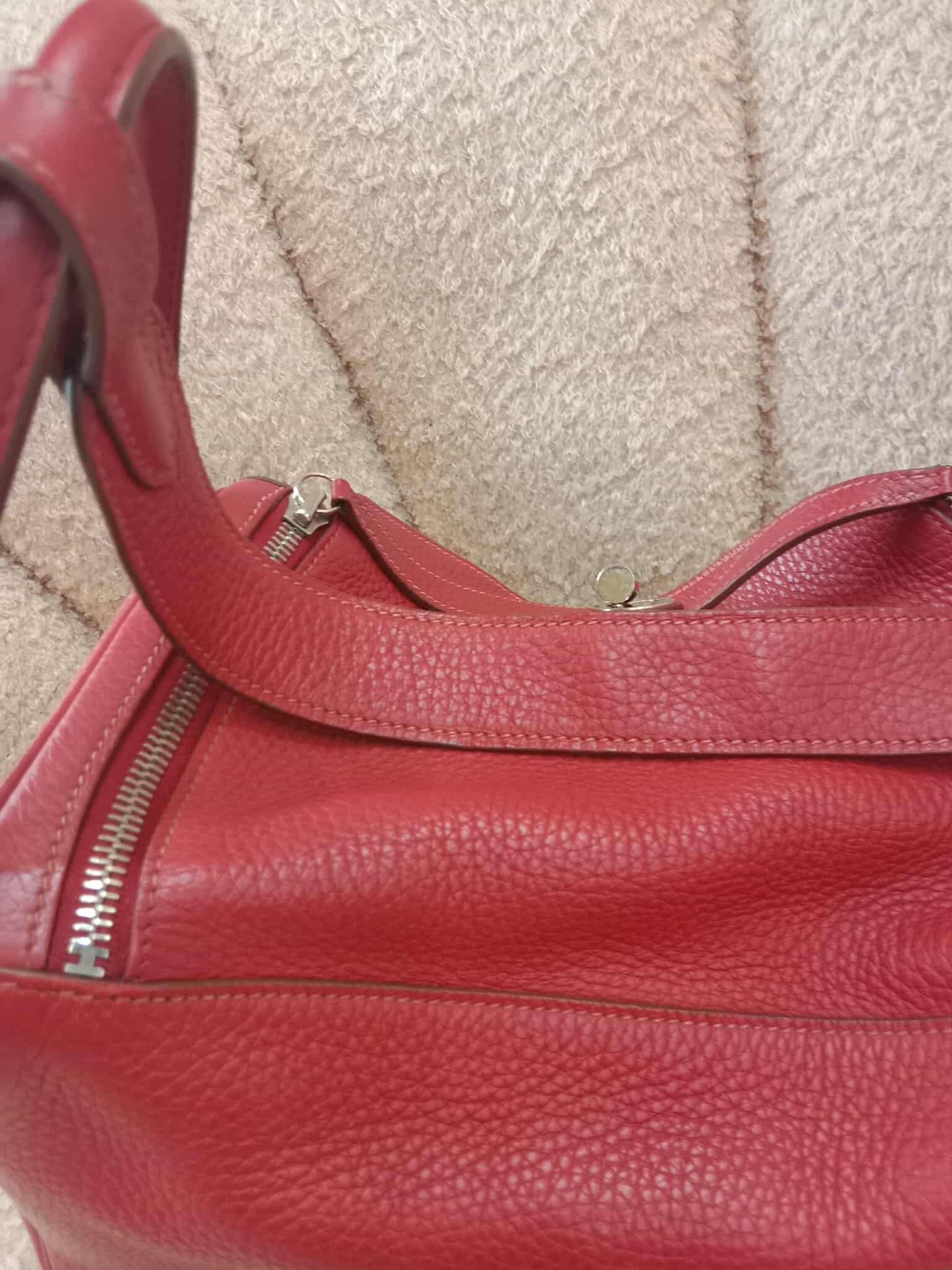 Hermes Lindy 30 Red Clemence Stamp Q Square 2013