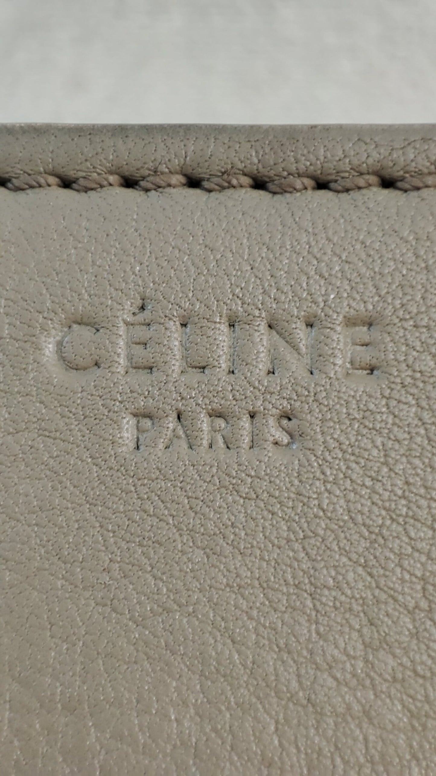Celine Drummed Phantom Taupe Bag