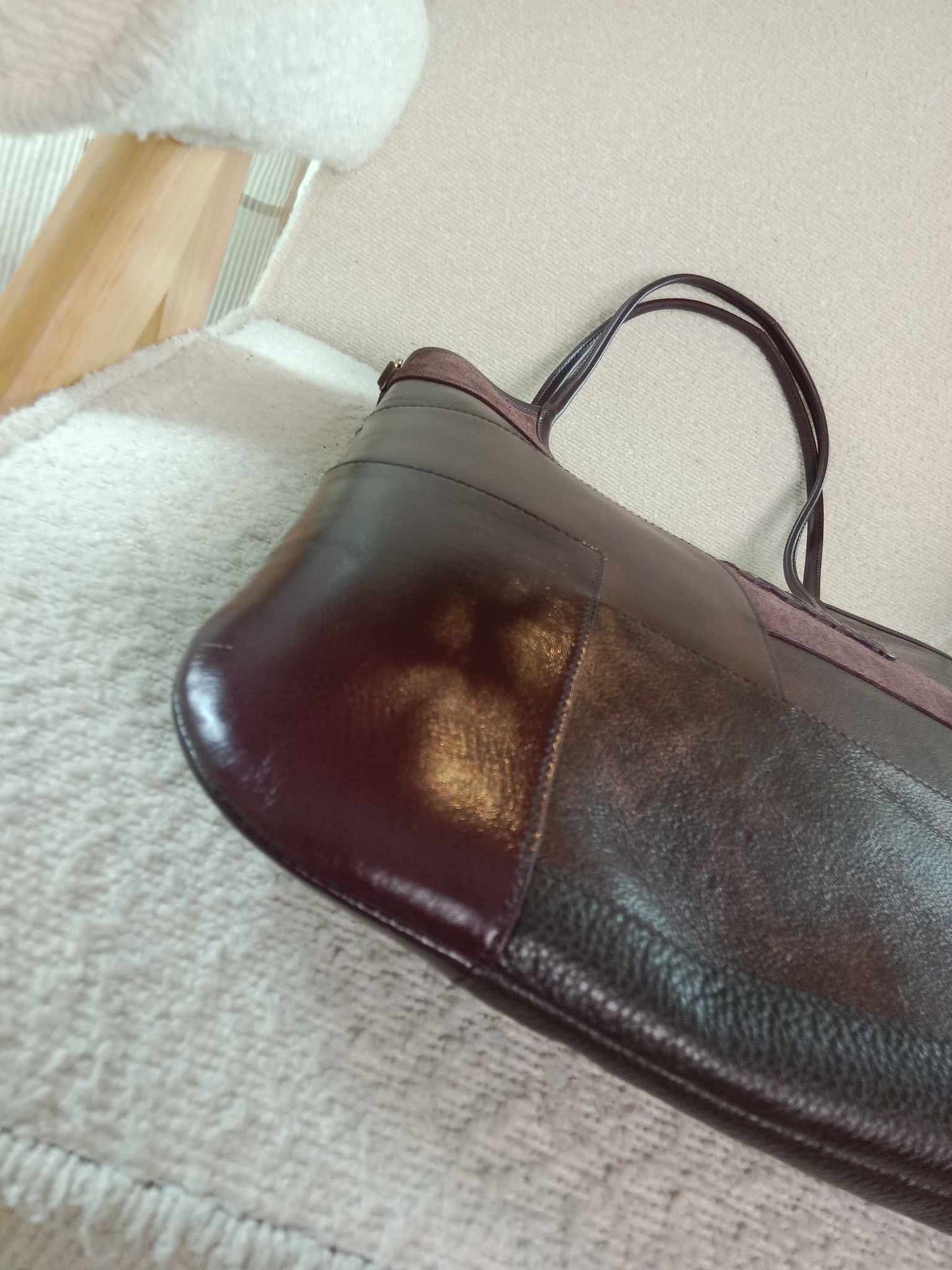 Miu Miu Upcycled Ivy Patchwork Tote Bag Brown Brandnew
