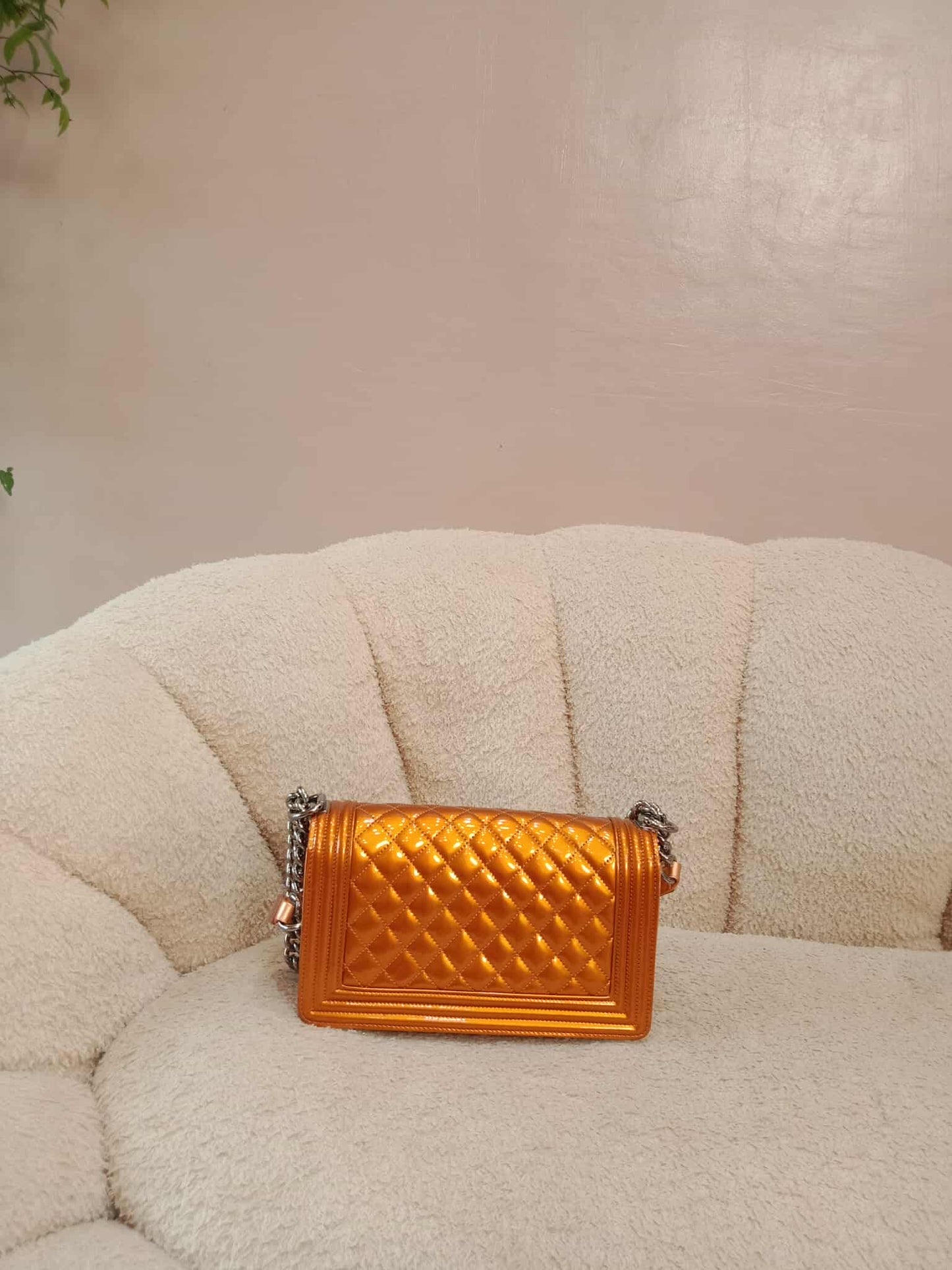 Chanel Quilted Patent Leboy Bronze Series 19