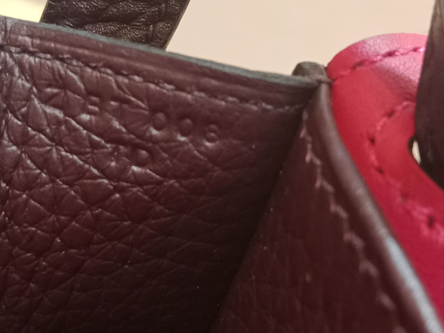 Hermes Halzan 25 Clemence Rouge/Framboise Stamp Z 2021