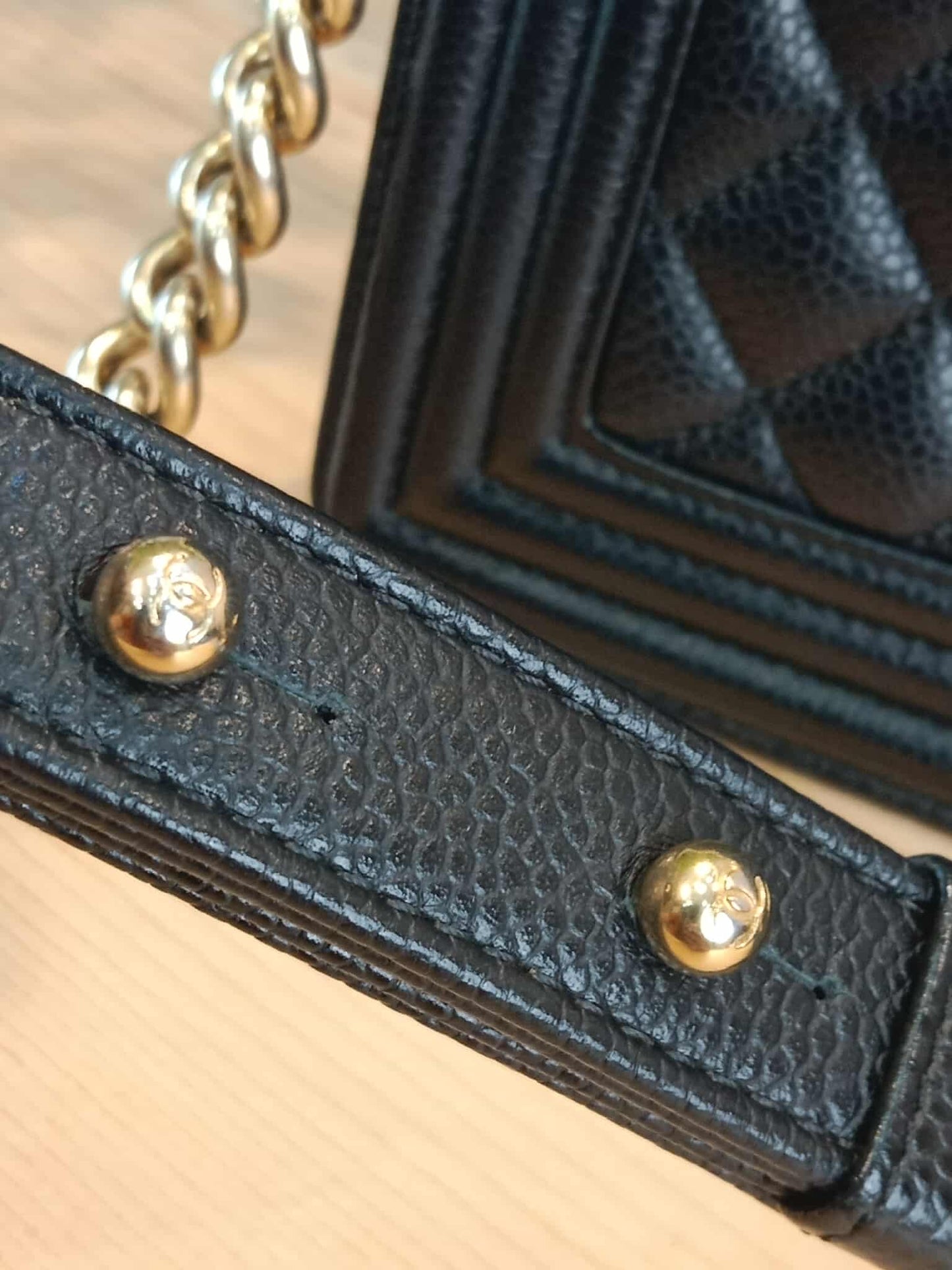 Chanel Leboy Old Medium Quilted Caviar Black Series 25