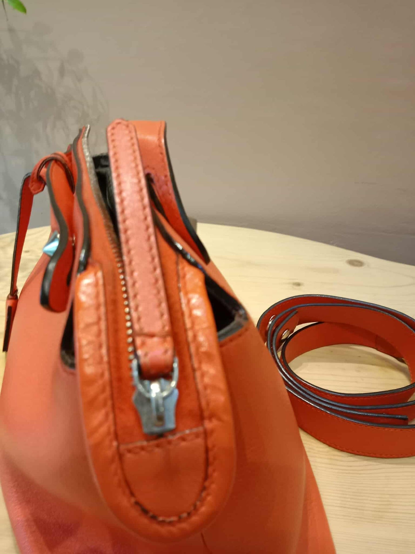 Fendi Papavero Calfskin Leather By-the-Way Mini Red Orange Bag