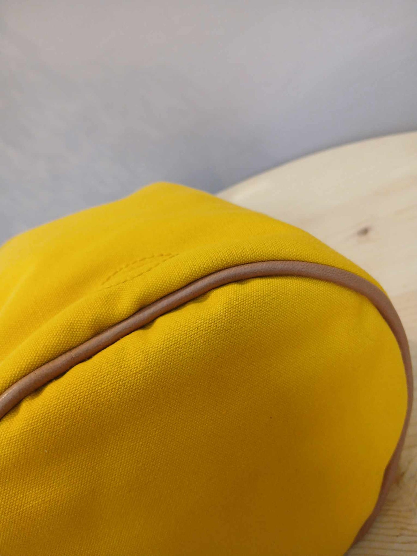 Hermes Yellow Canvas Sac Polochon Mimile Drawstring Backpack