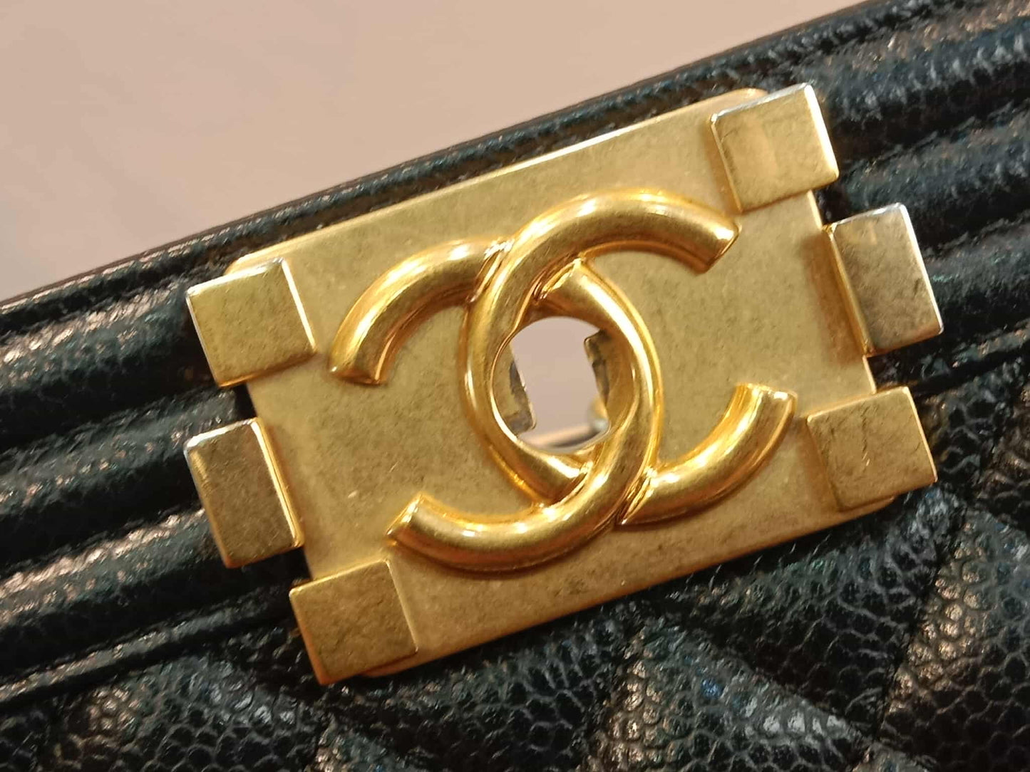 Chanel Leboy Old Medium Quilted Caviar Black Series 25