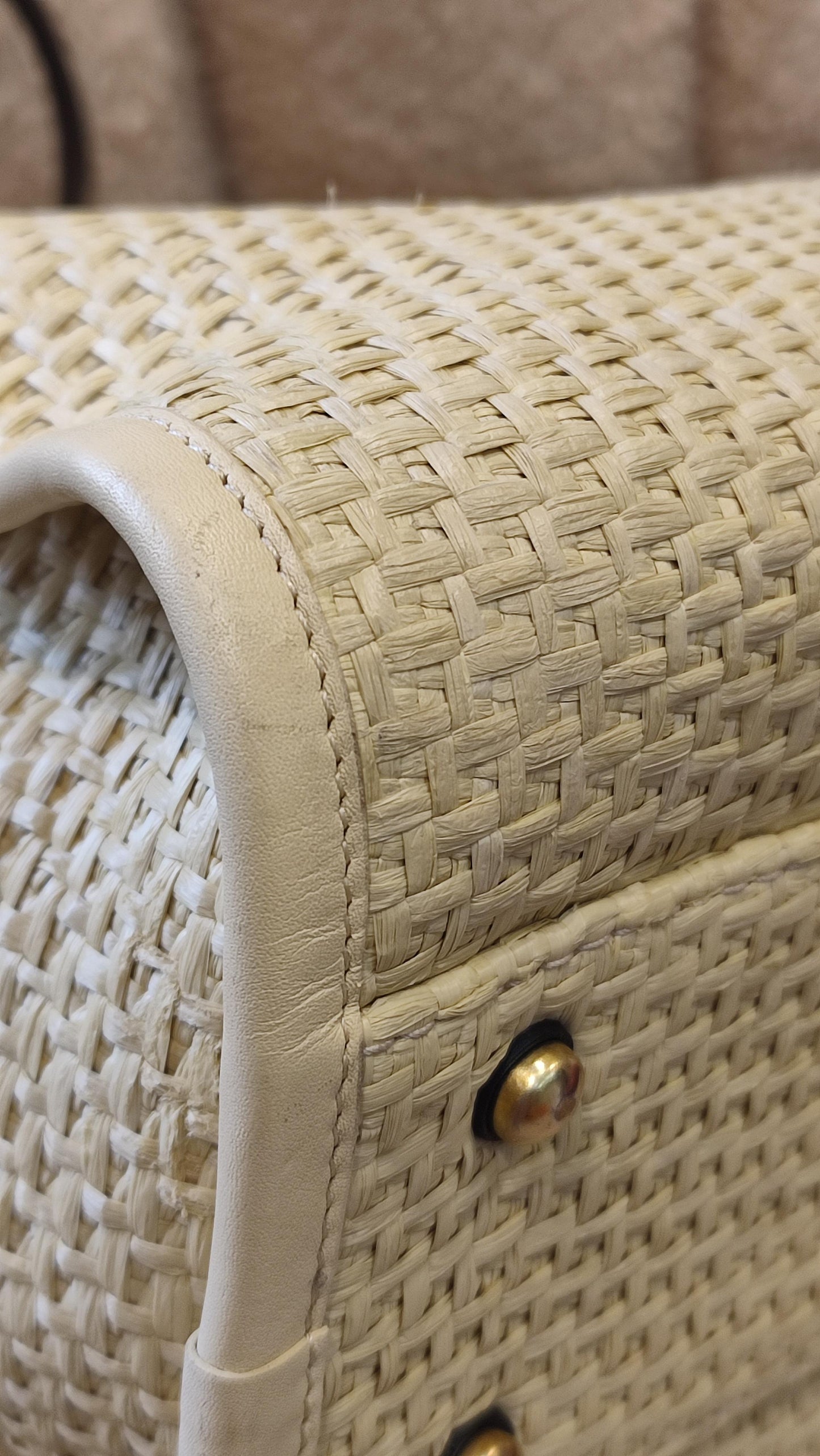 Chanel Deauville Raffia Series 30 Medium Beige/Black