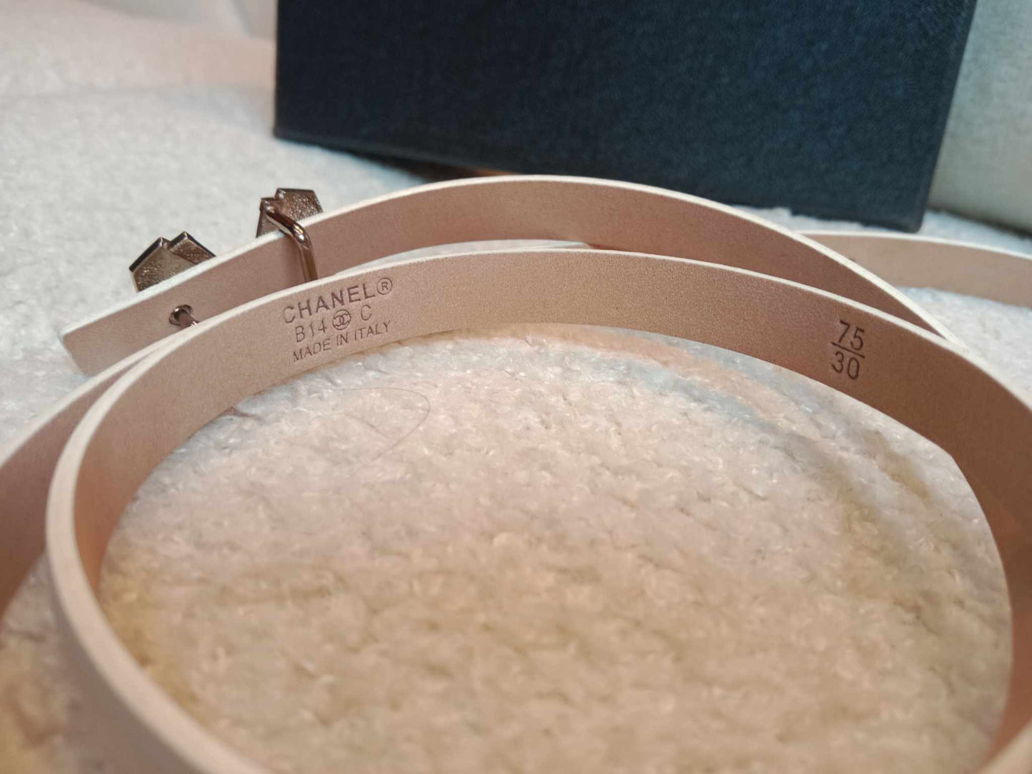 Chanel White Slim Belt