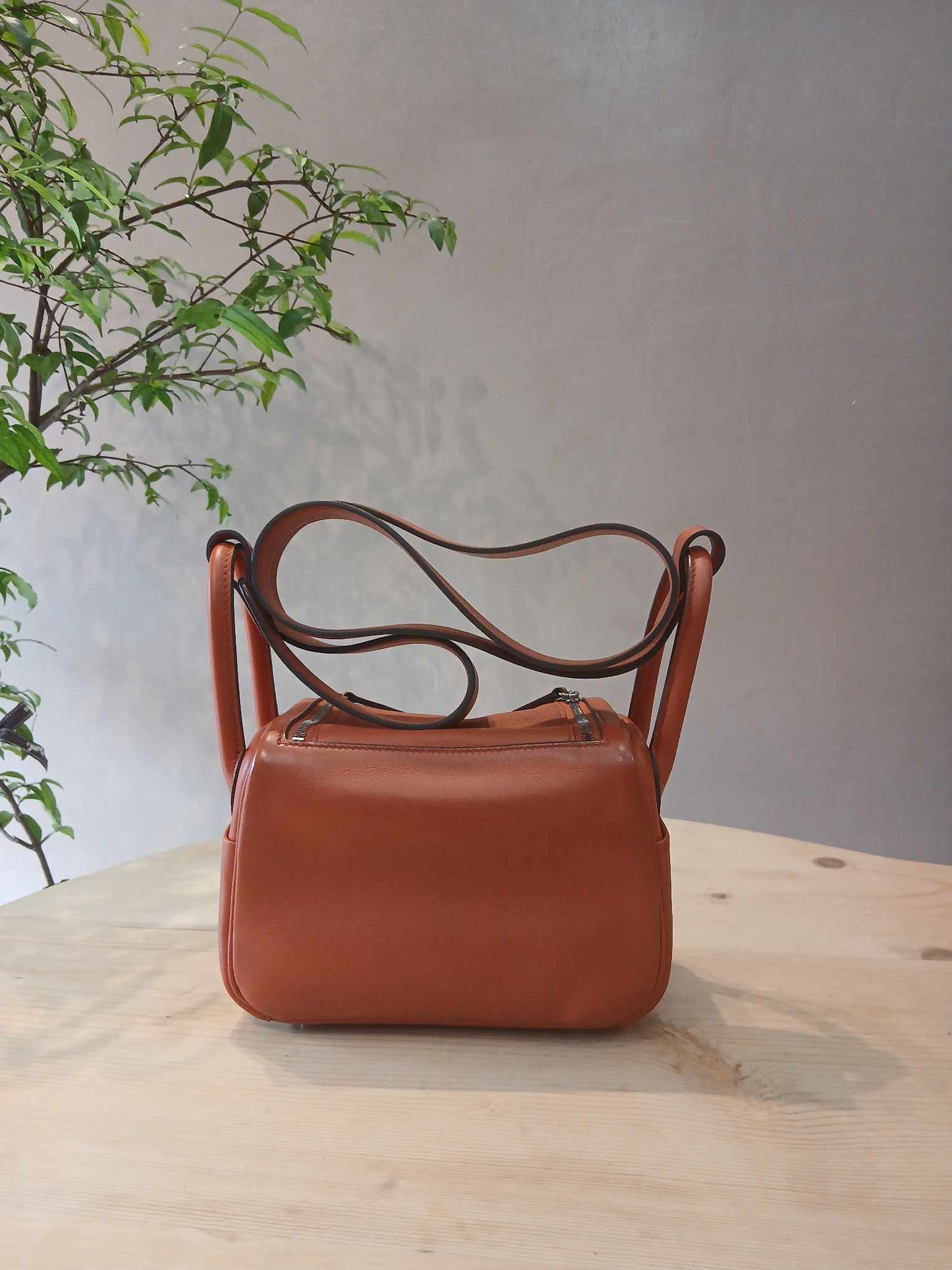 Hermes Mini Lindy Bi-Color Orange Stamp Z 2021