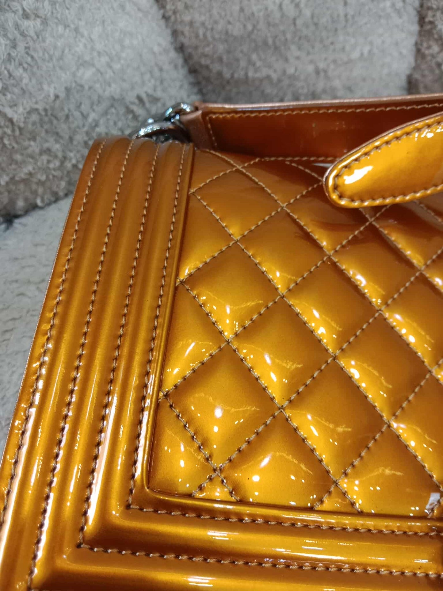 Chanel Quilted Patent Leboy Bronze Series 19