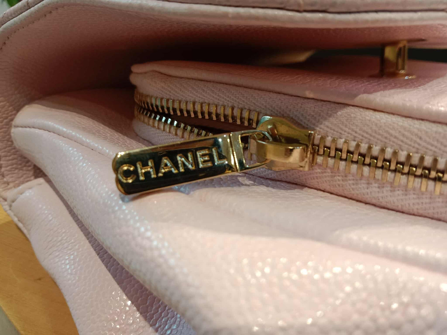 Chanel Business Affinity Light Pink Caviar Medium Microchipped