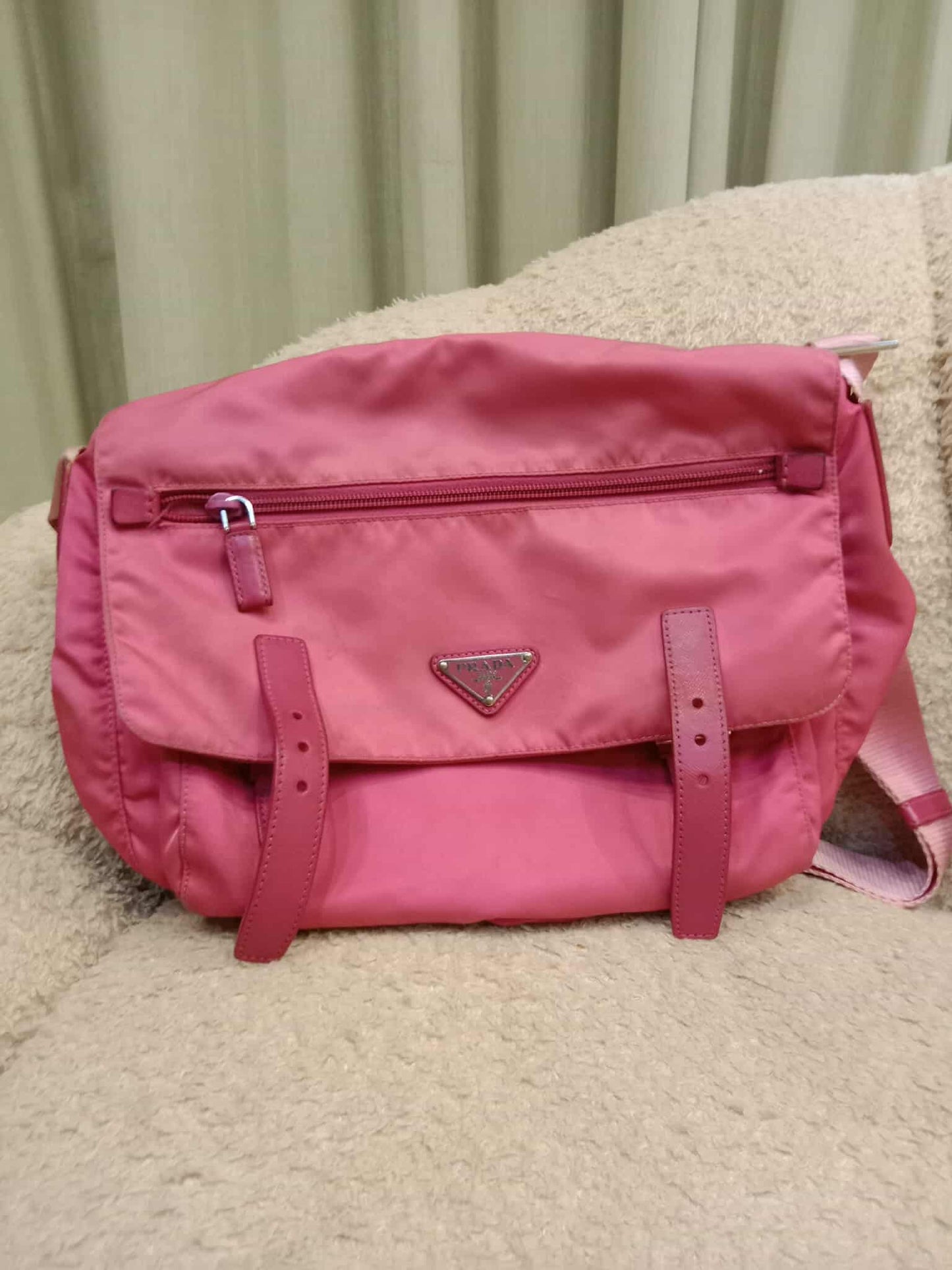 Prada Pink Tessuto Nylon/Leather Messenger Bag
