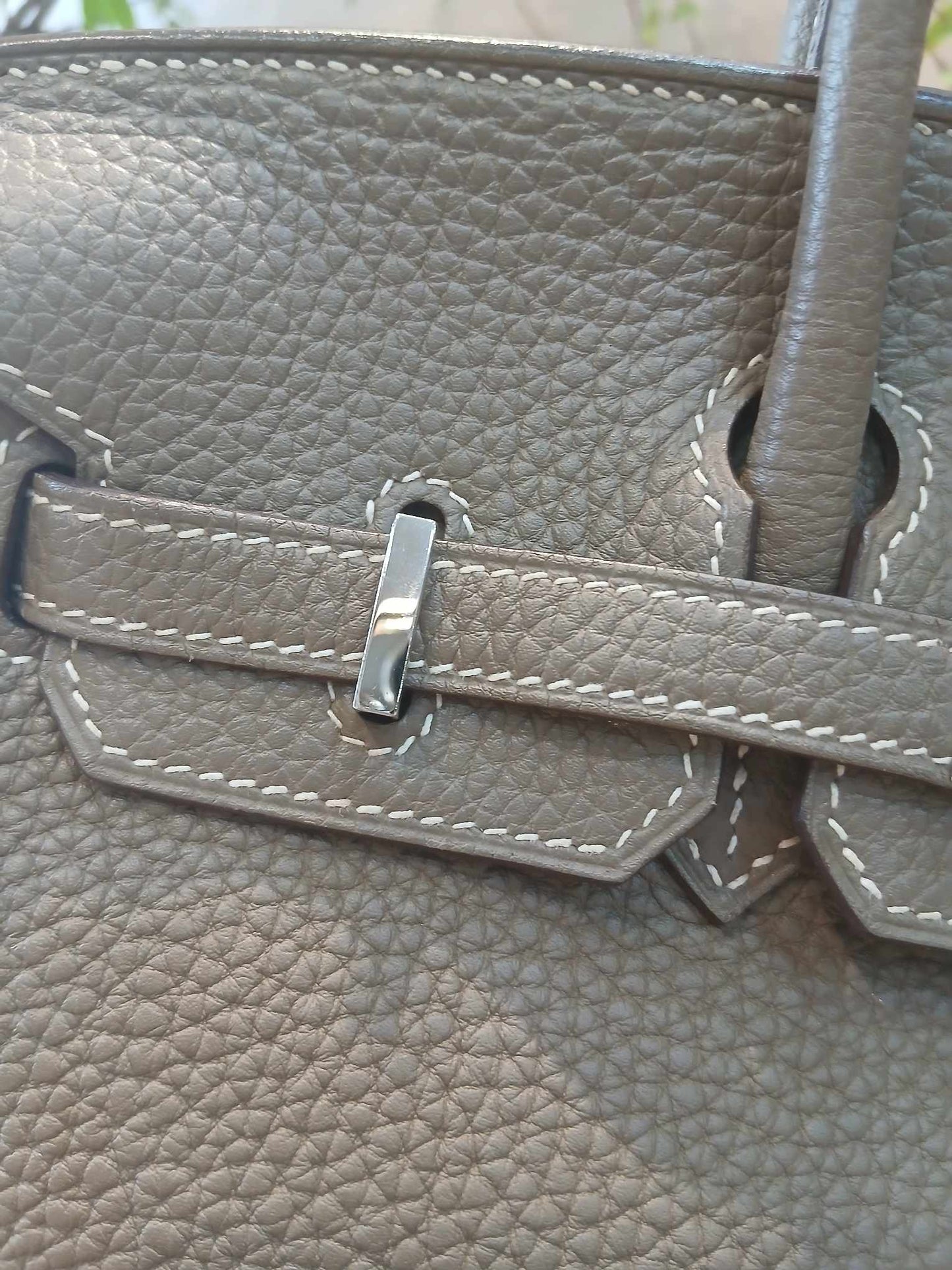Hermes Birkin 25 Etoupe Clemence Stamp A 2017