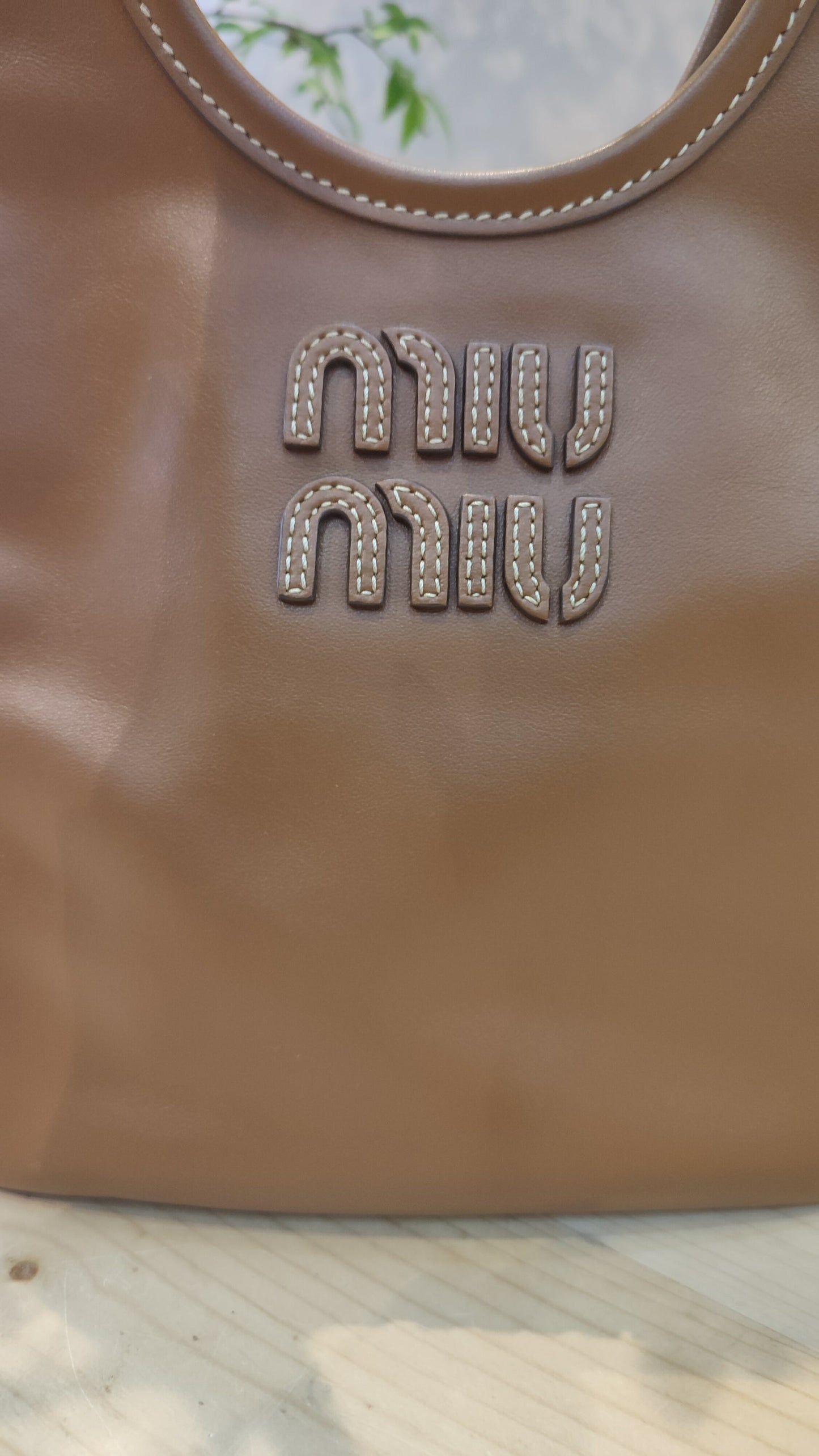 Miu Miu Ivy Tote Bag Cognac Mini Fullset