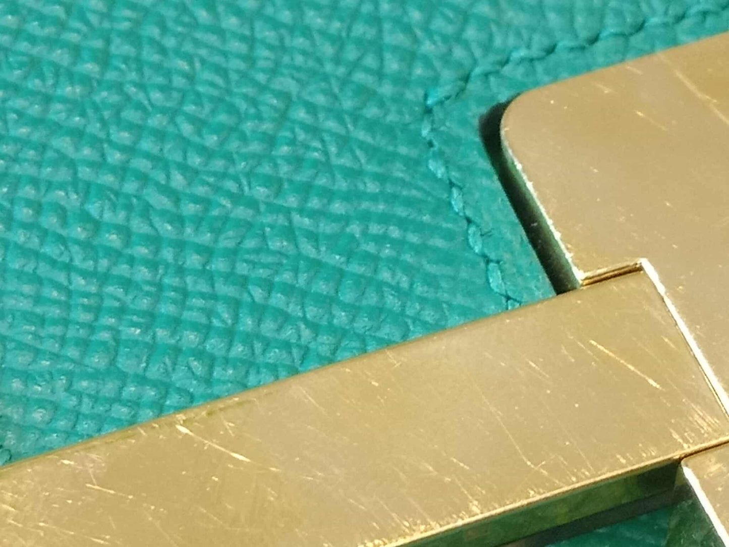 Hermes Constance 18 Green Epsom Stamp C 2018