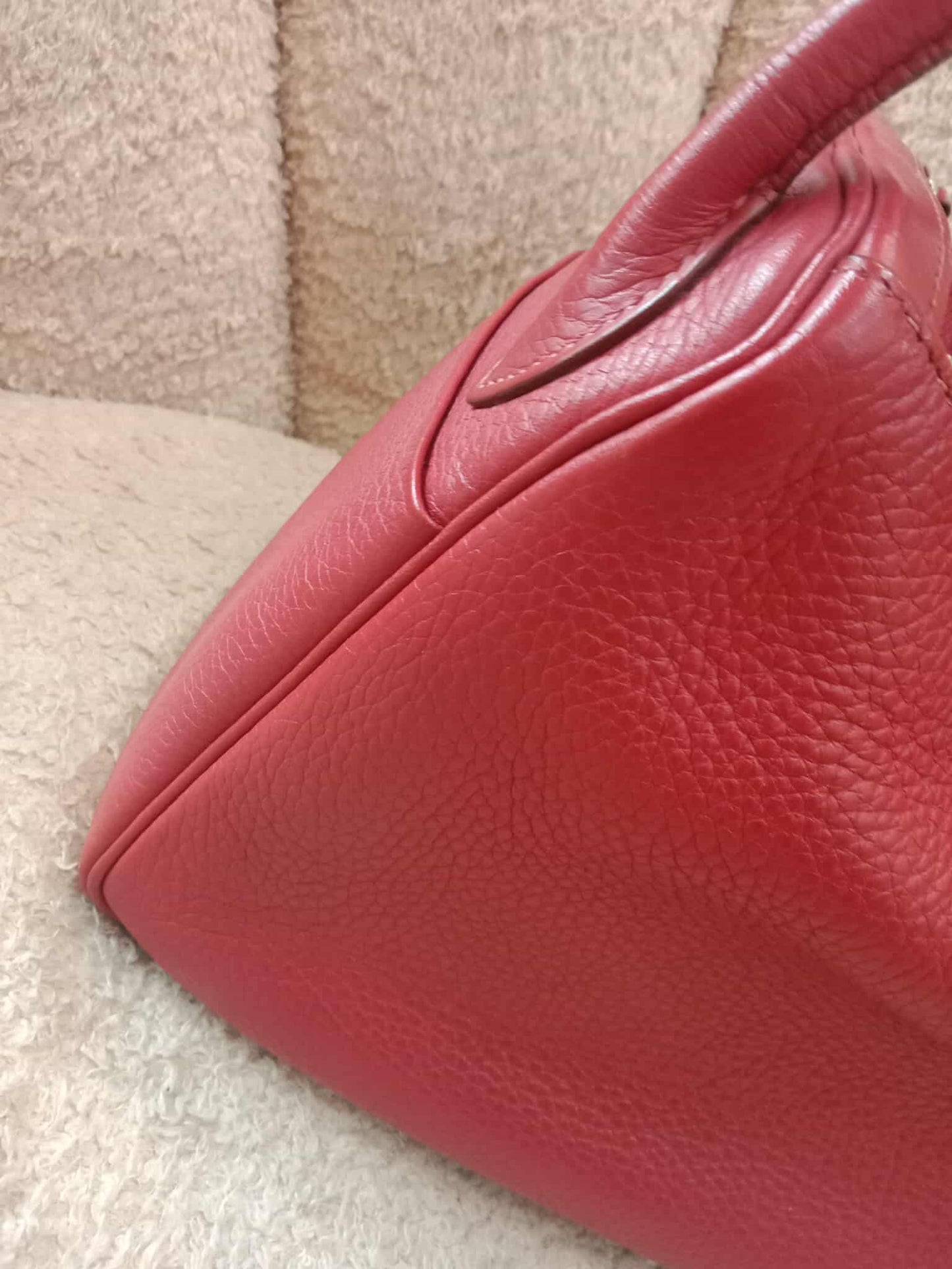 Hermes Lindy 30 Red Clemence Stamp Q Square 2013