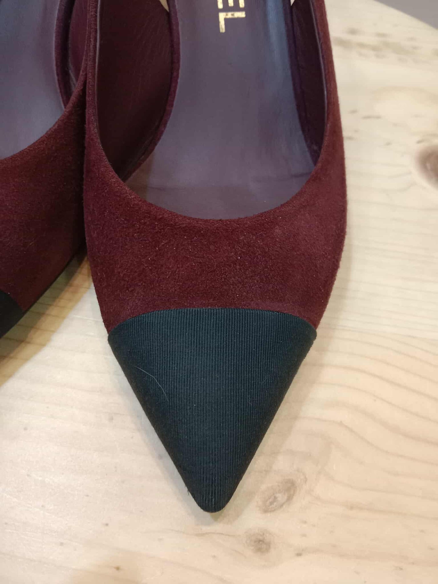 Chanel Suede Slingback Mules Maroon 37C