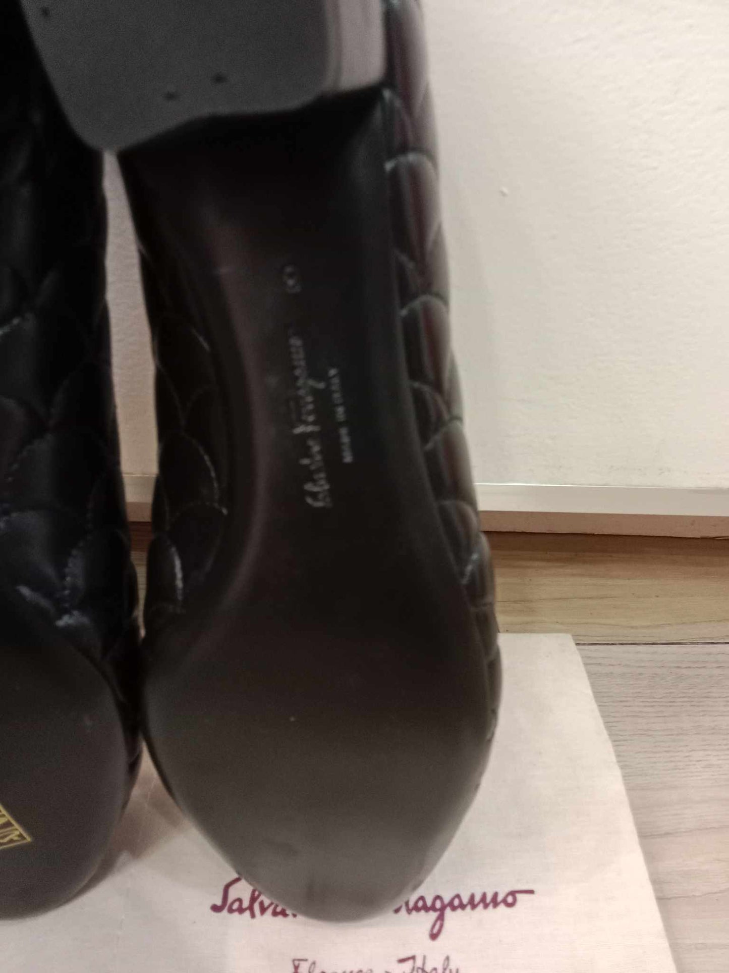 Salvatore Ferragamo Black Doll Shoes Size 8