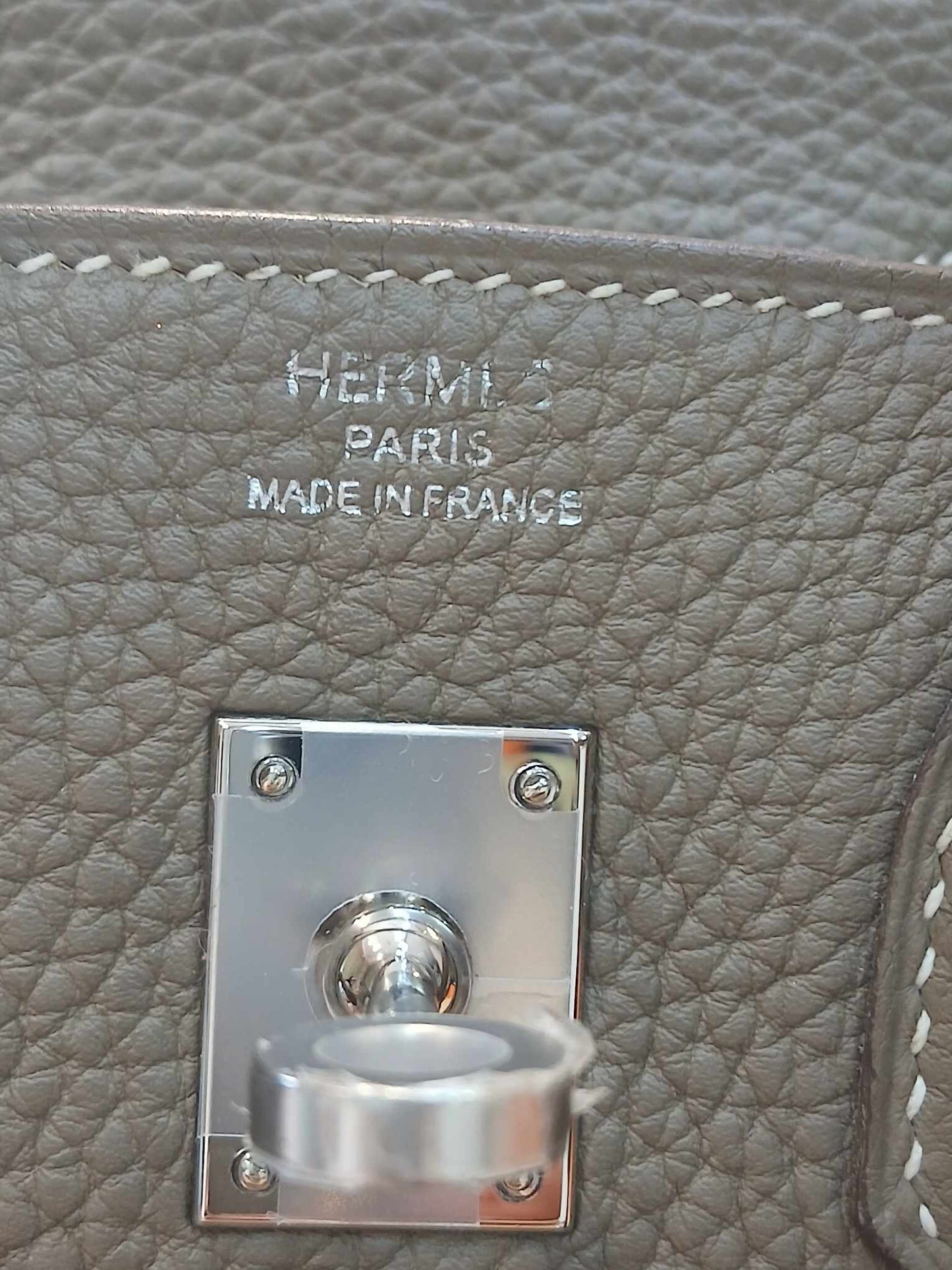 Hermes Birkin 25 Etoupe Clemence Stamp A 2017