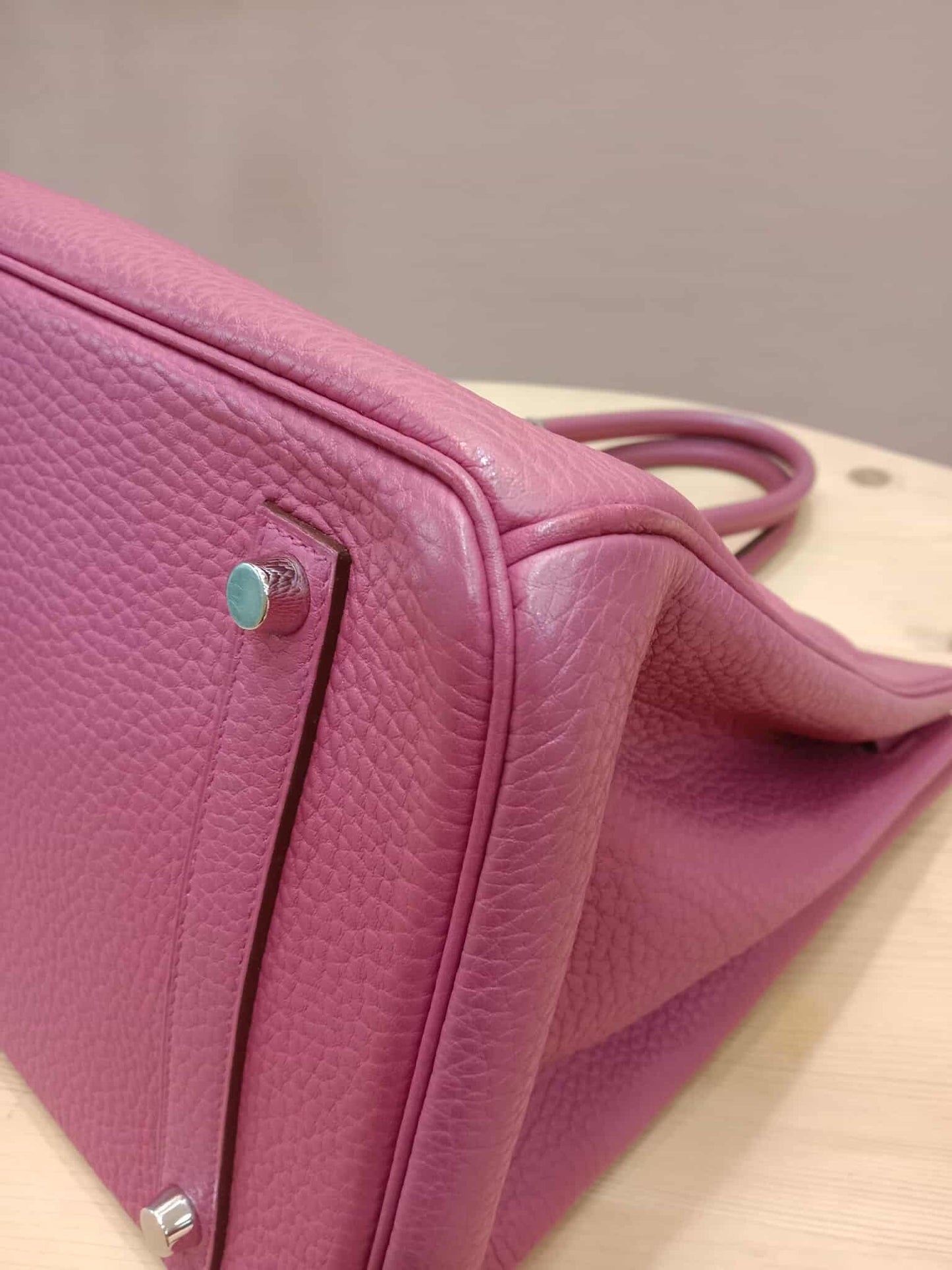 Hermes Birkin 35 Rose Poupre Clemence Stamp T 2015