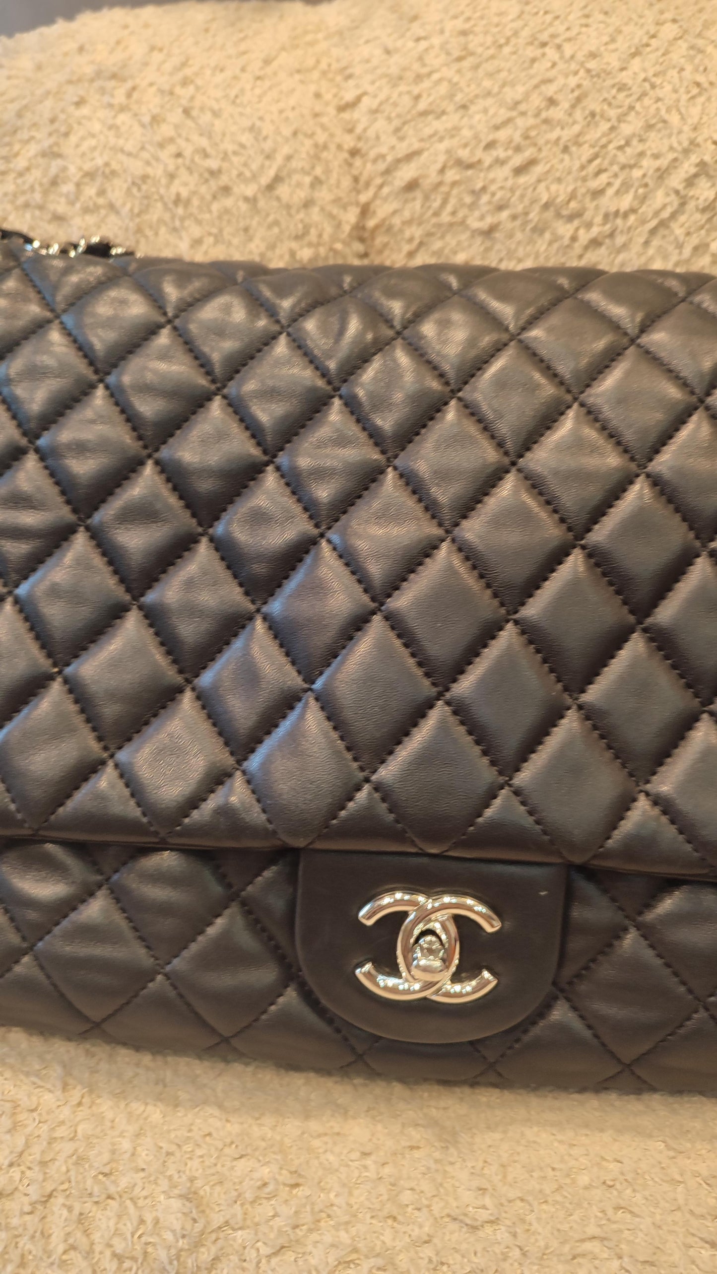 Chanel Coco Rain Single XXL Flap Lambskin Black Series 14