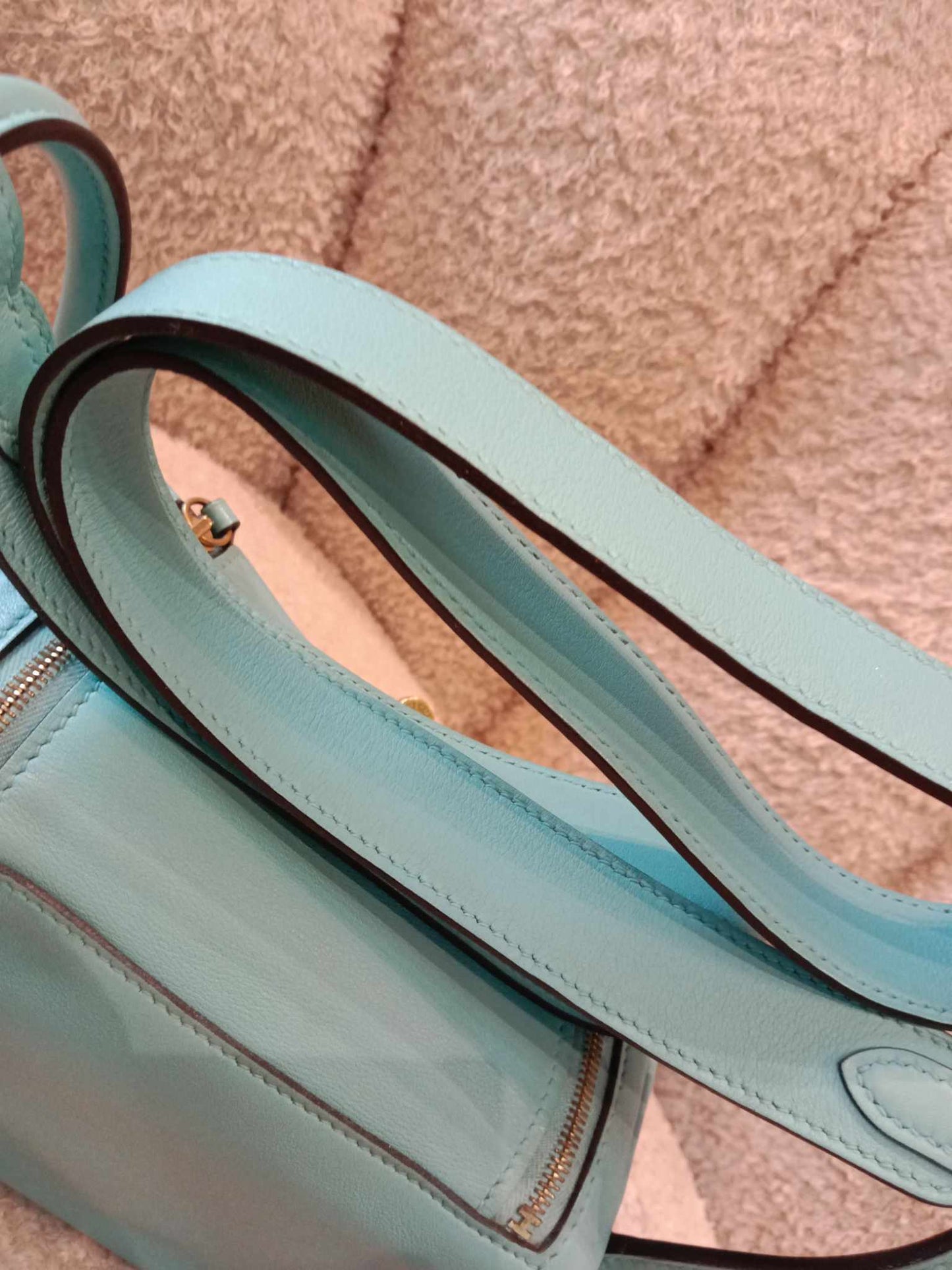 Hermes Mini Lindy Tiffany Blue Stamp Y 2020