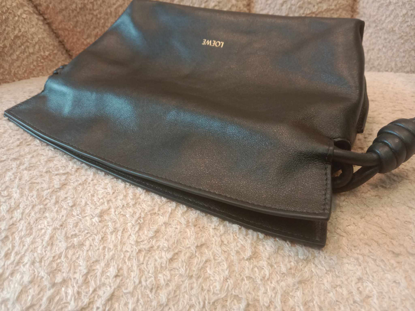 Loewe Flamenco Knot Clutch Calfskin Black