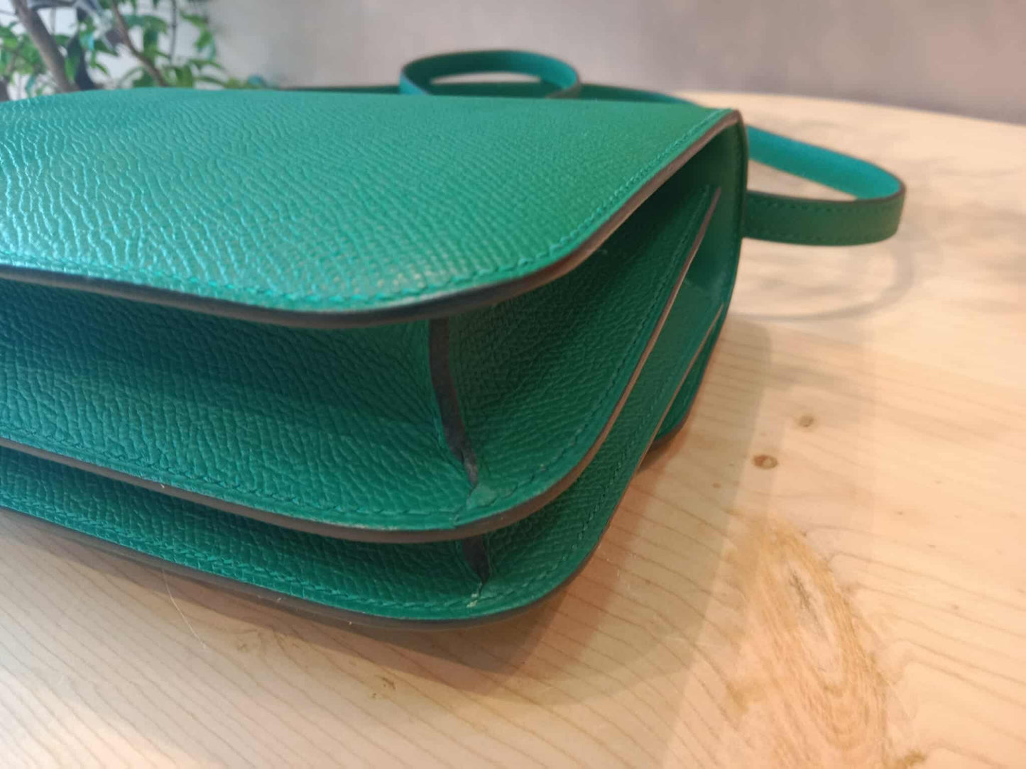 Hermes Constance 18 Green Epsom Stamp C 2018