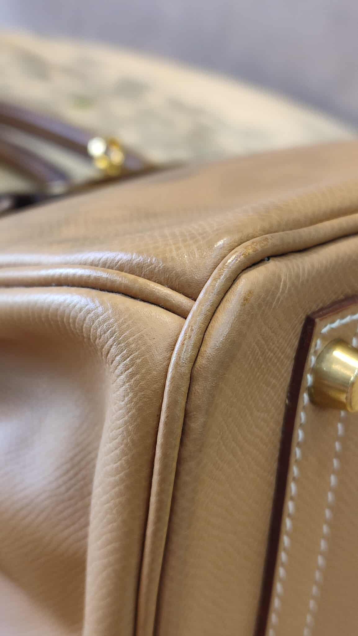 Hermes Birkin 30 Bicolor Gold/Biscuit Epsom Stamp G Square 2003 GHW
