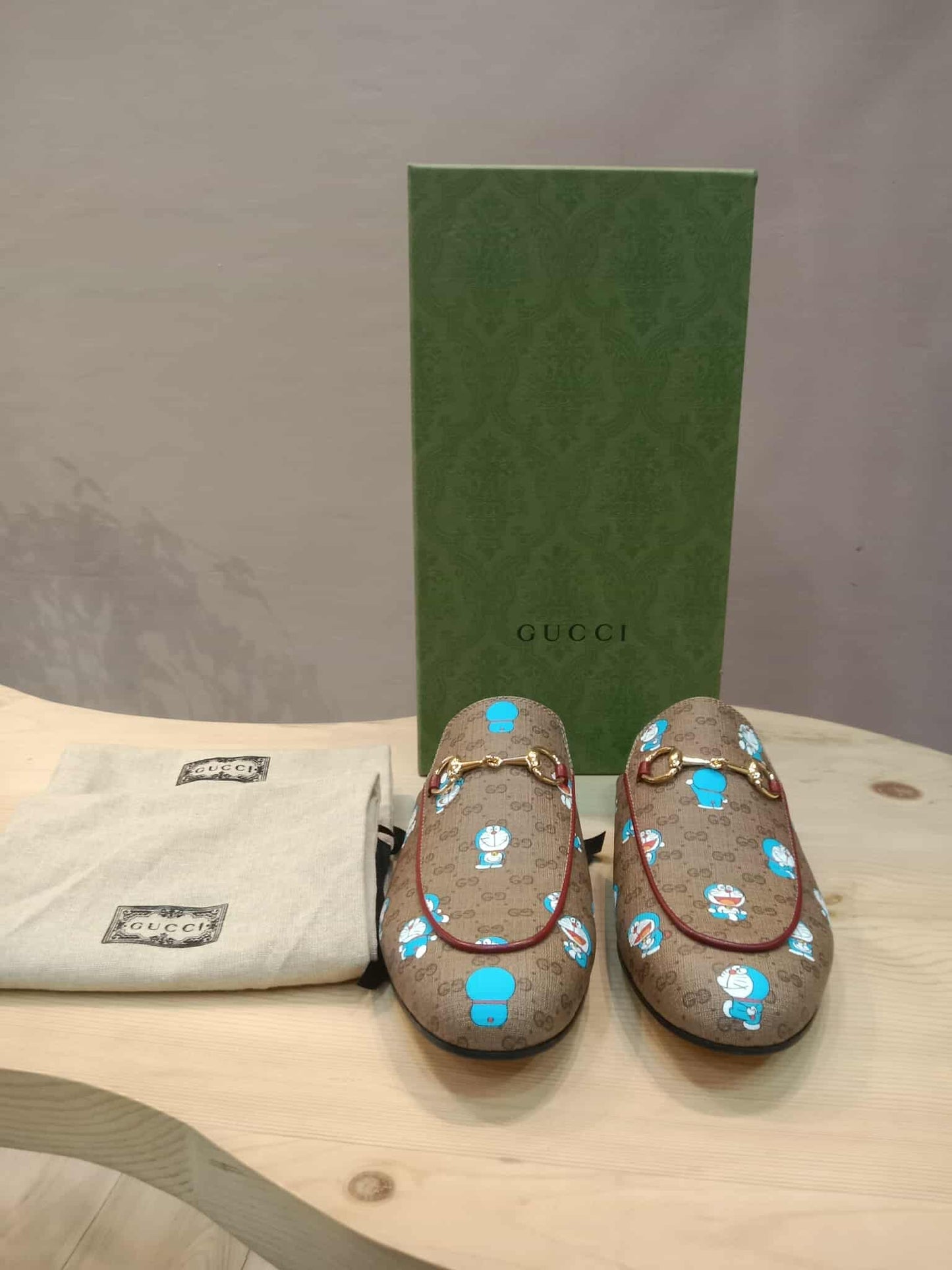 Gucci Doraemon Collaboration Horsebit Mules Size 37