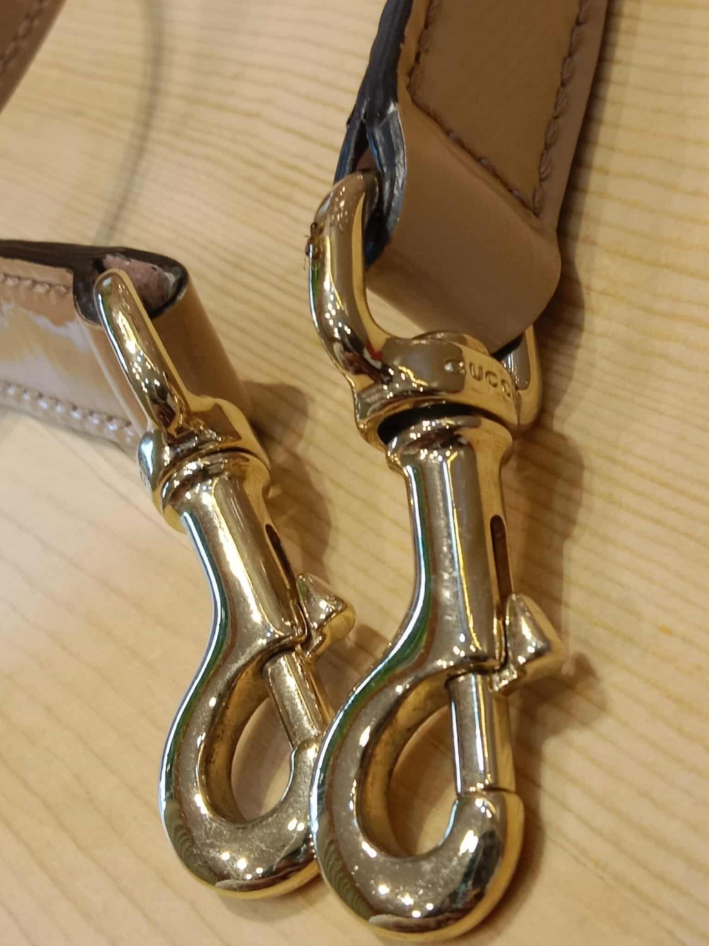 Gucci Beige Microguccissima Nice Patent Leather Satchel Bag