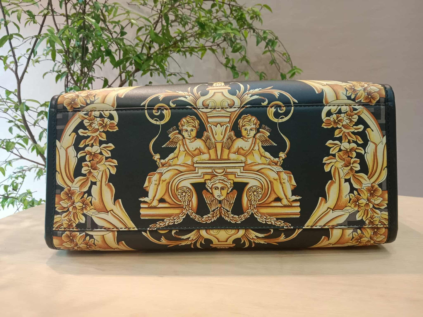 Fendi x Versace Fendace Baroque Print Sunshine Shopper Tote Satchel
